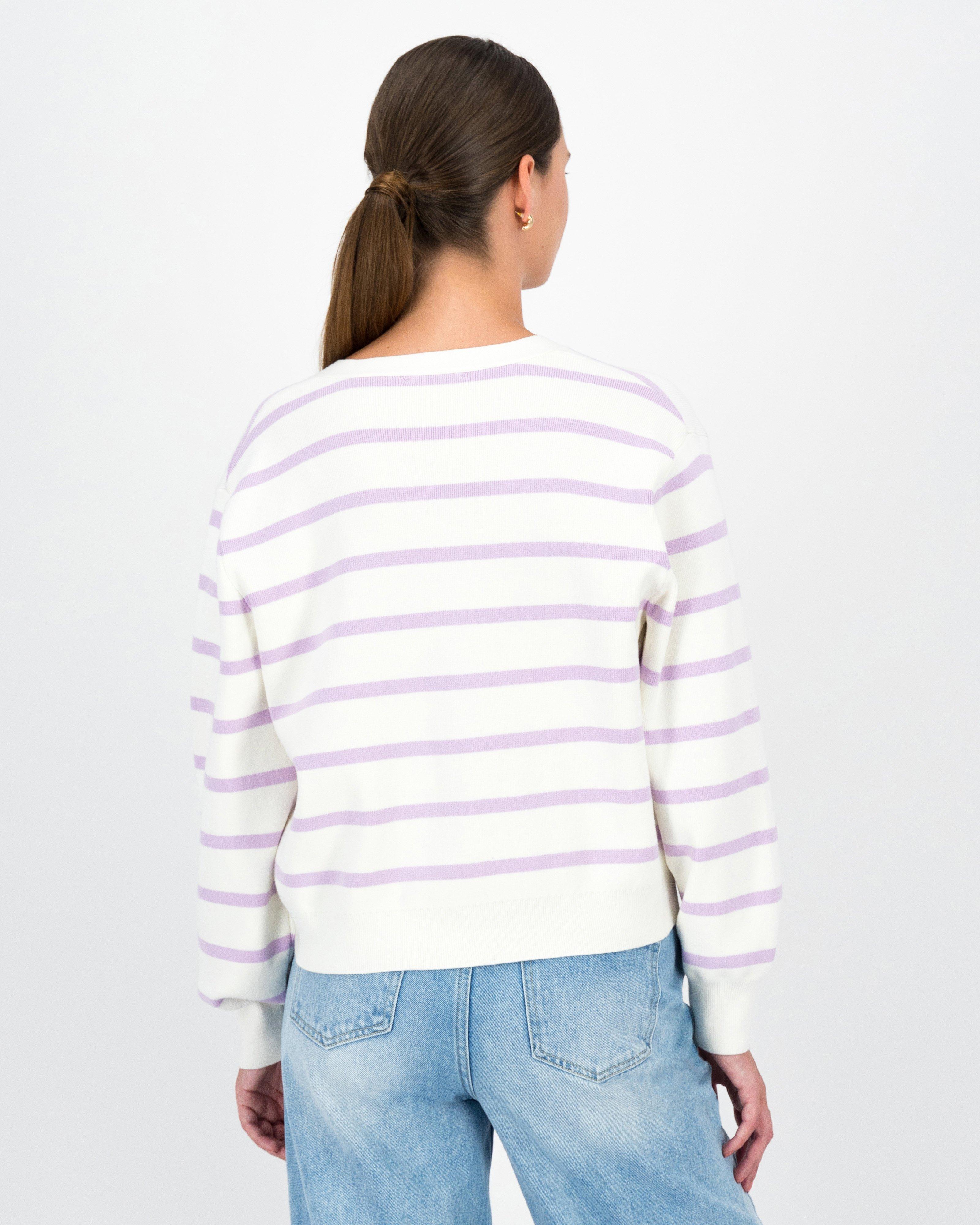 Valentina Striped Top: Lilac