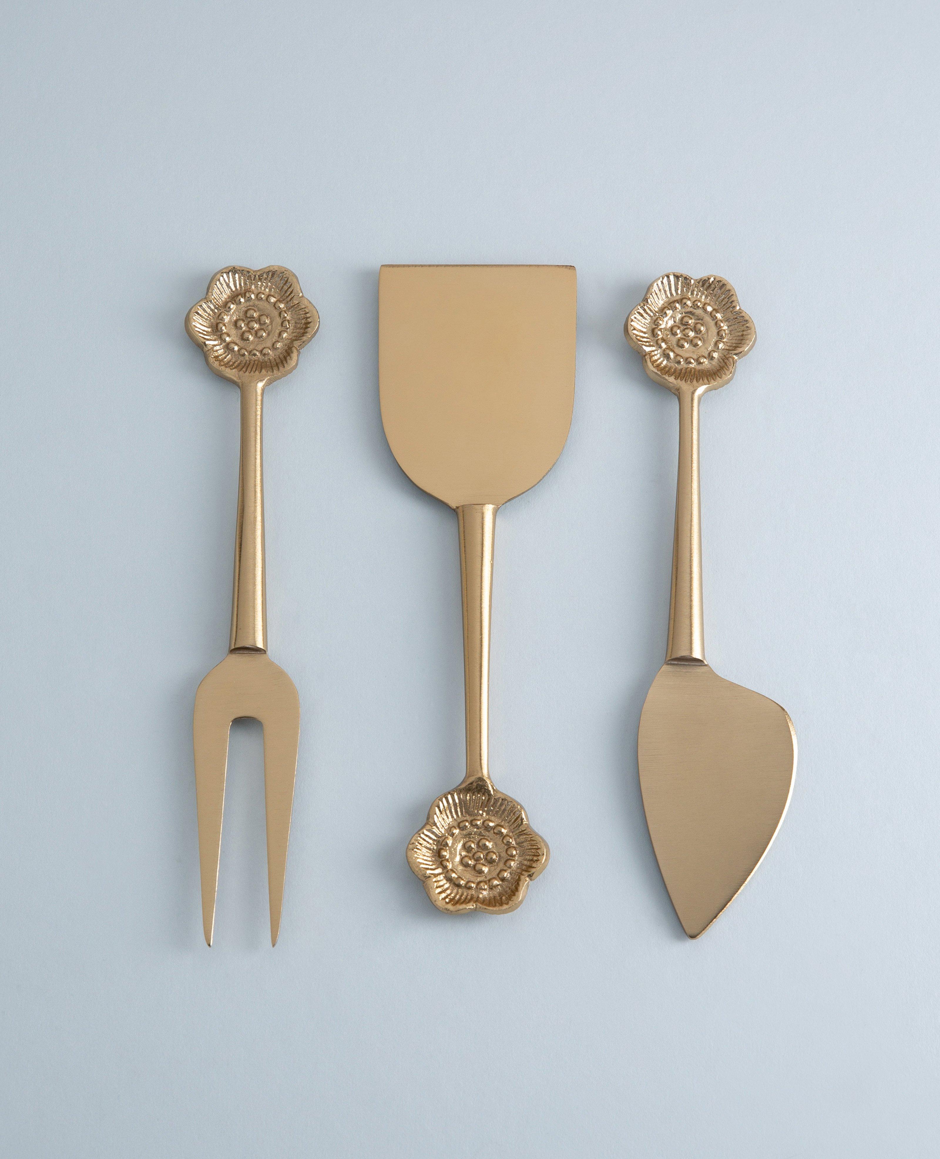 Poppy Cheese Knife 3PK -  Gold