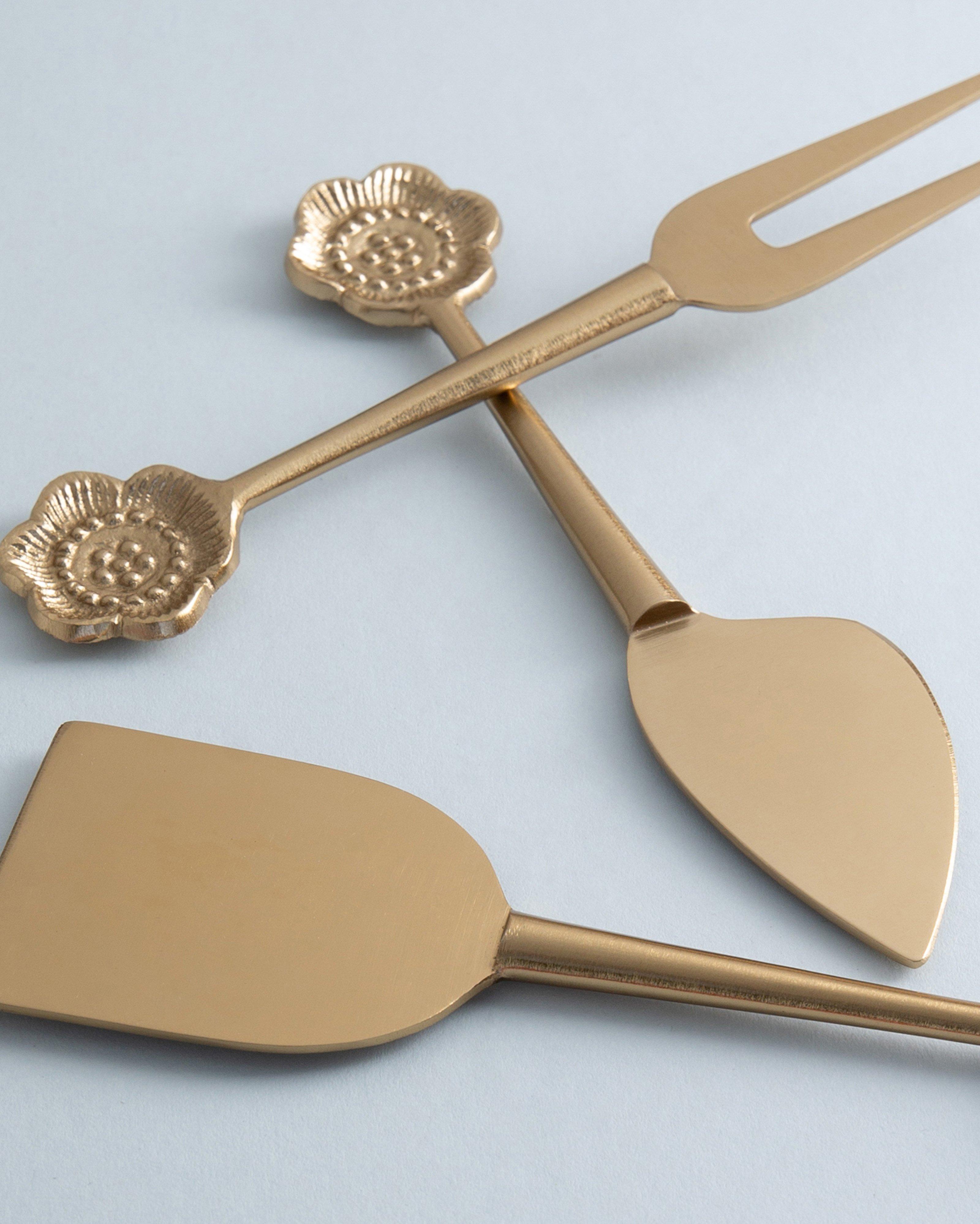 Poppy Cheese Knife 3PK -  Gold