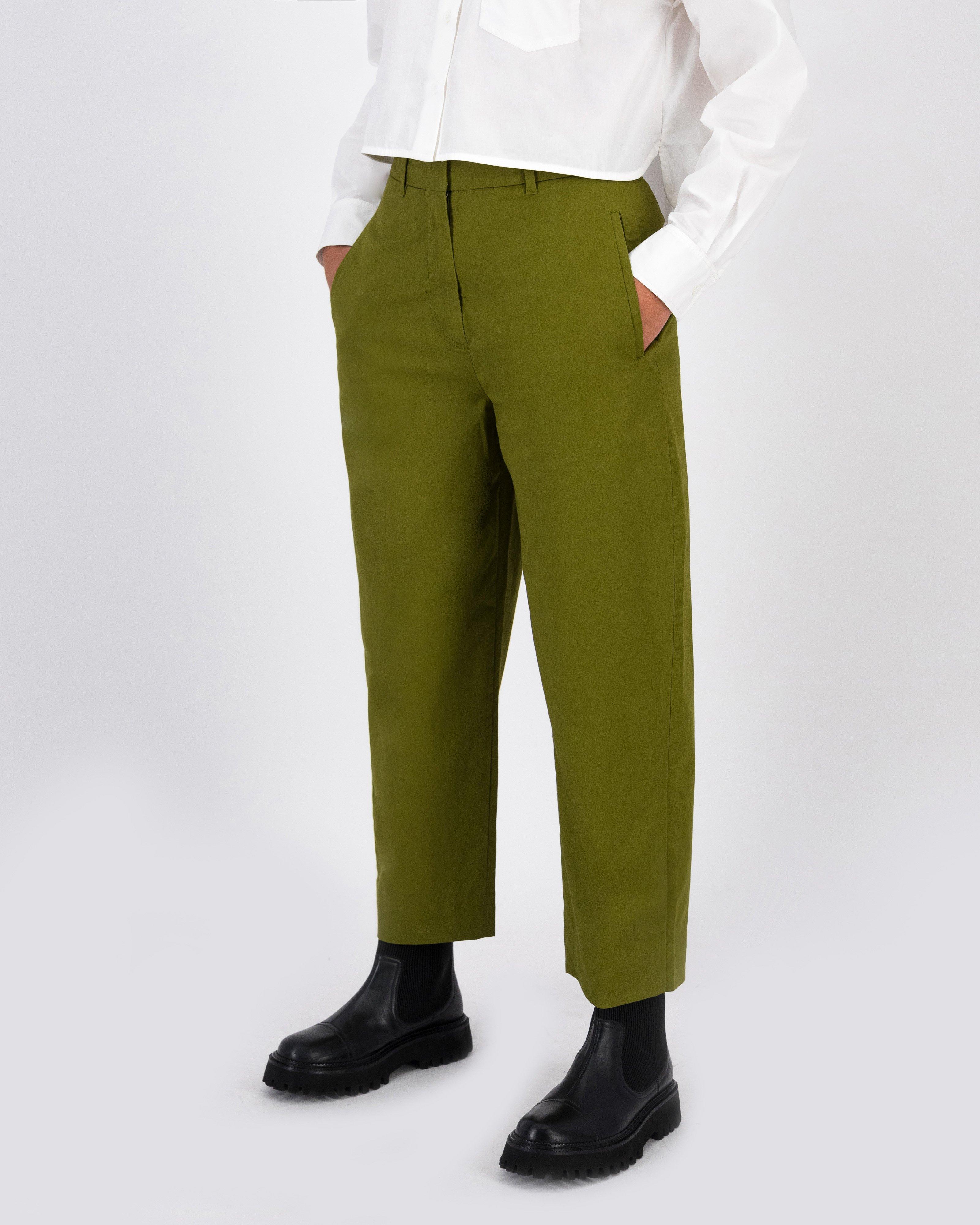 Melinda Barrel Leg Chino -  Light Olive