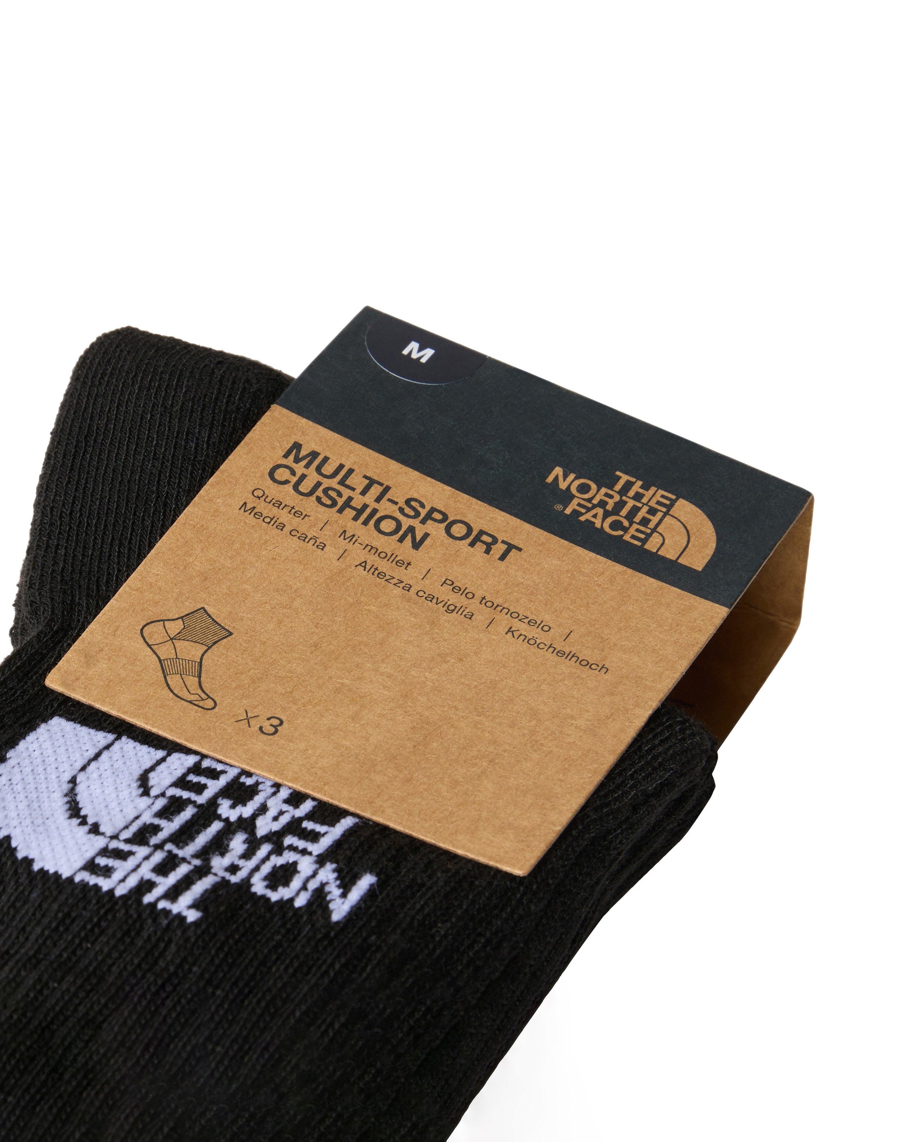 The North Face Multi-Sport Quarter Socks - 3 Pack -  Black