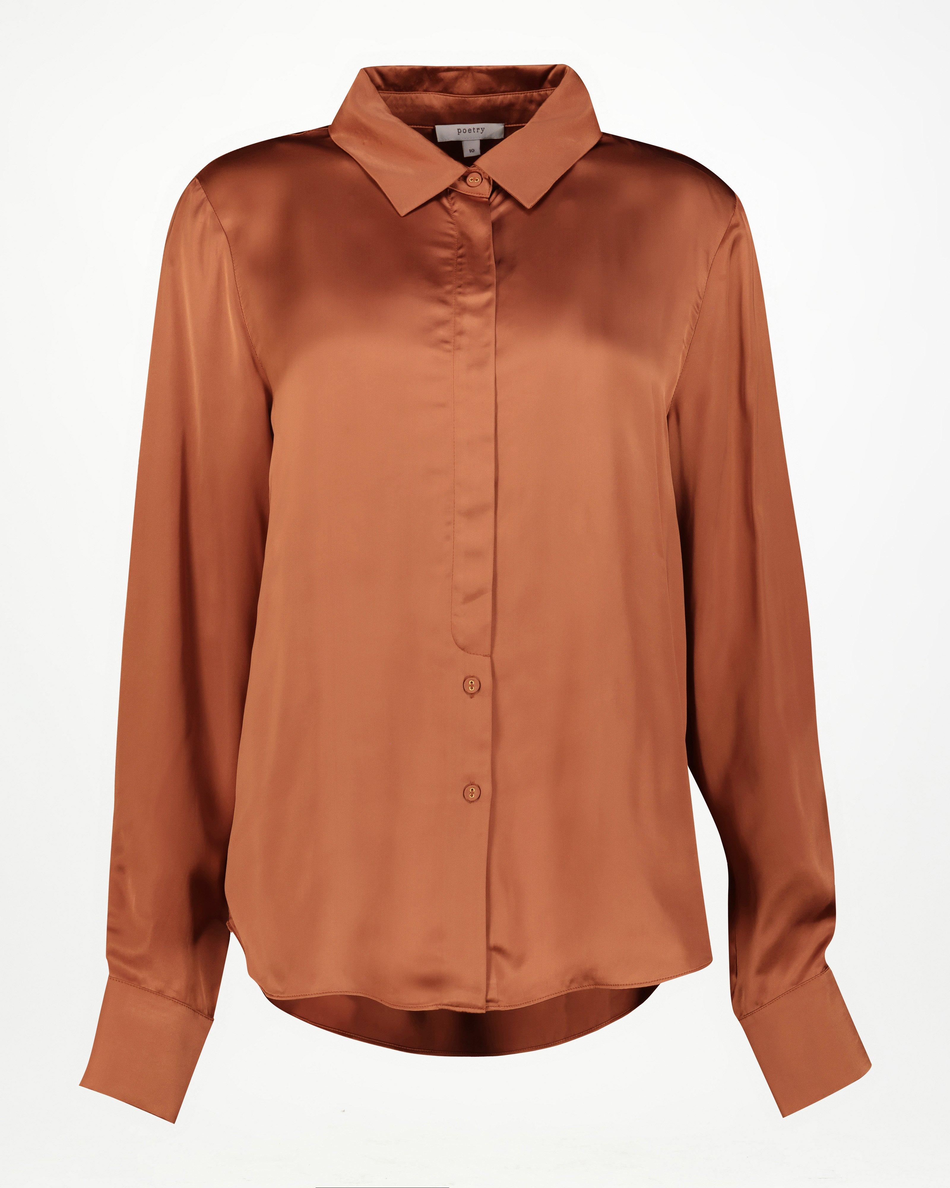 Jessie Satin Blouse -  Rust