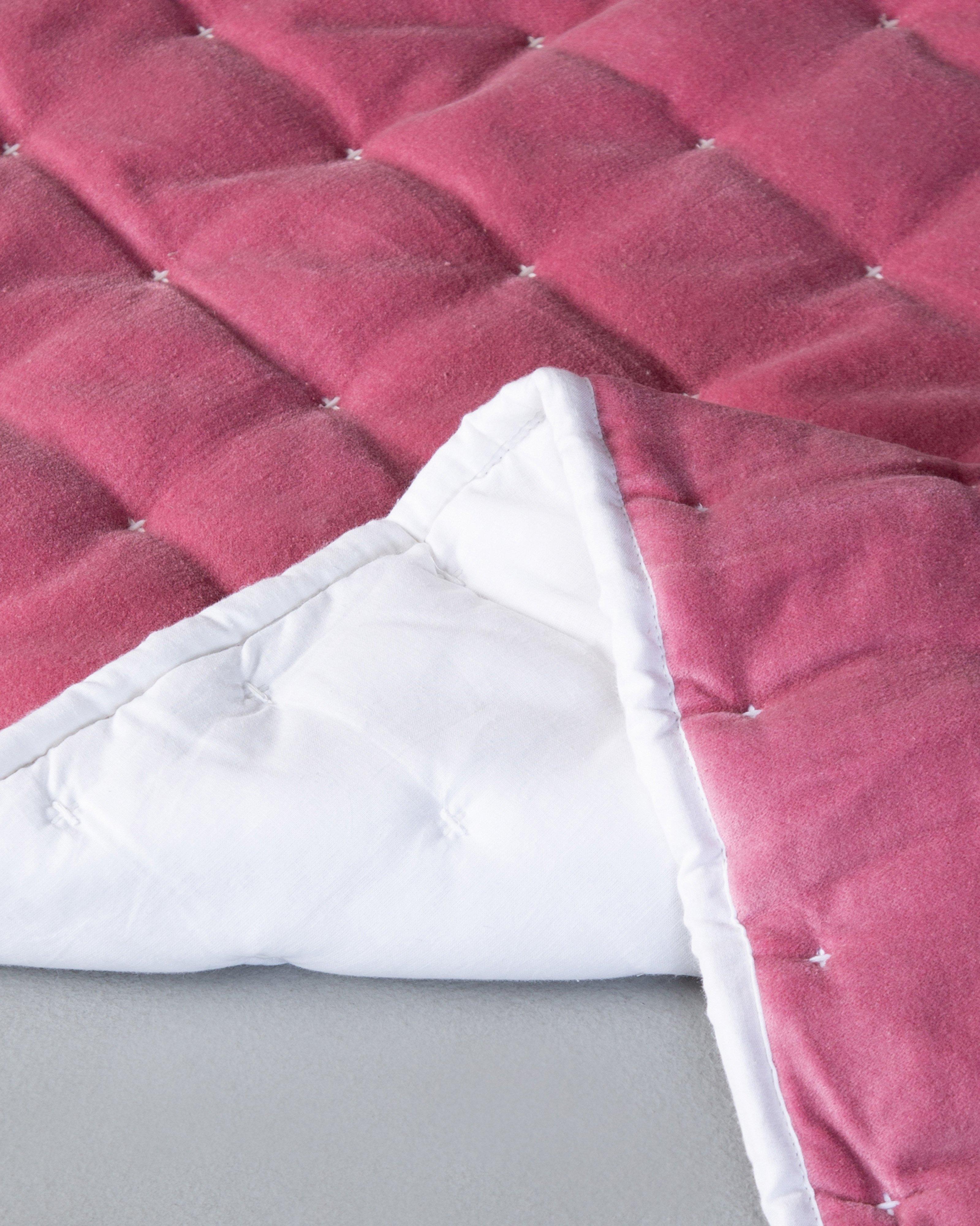 Dakota Velvet and Cotton Quilt -  Pink