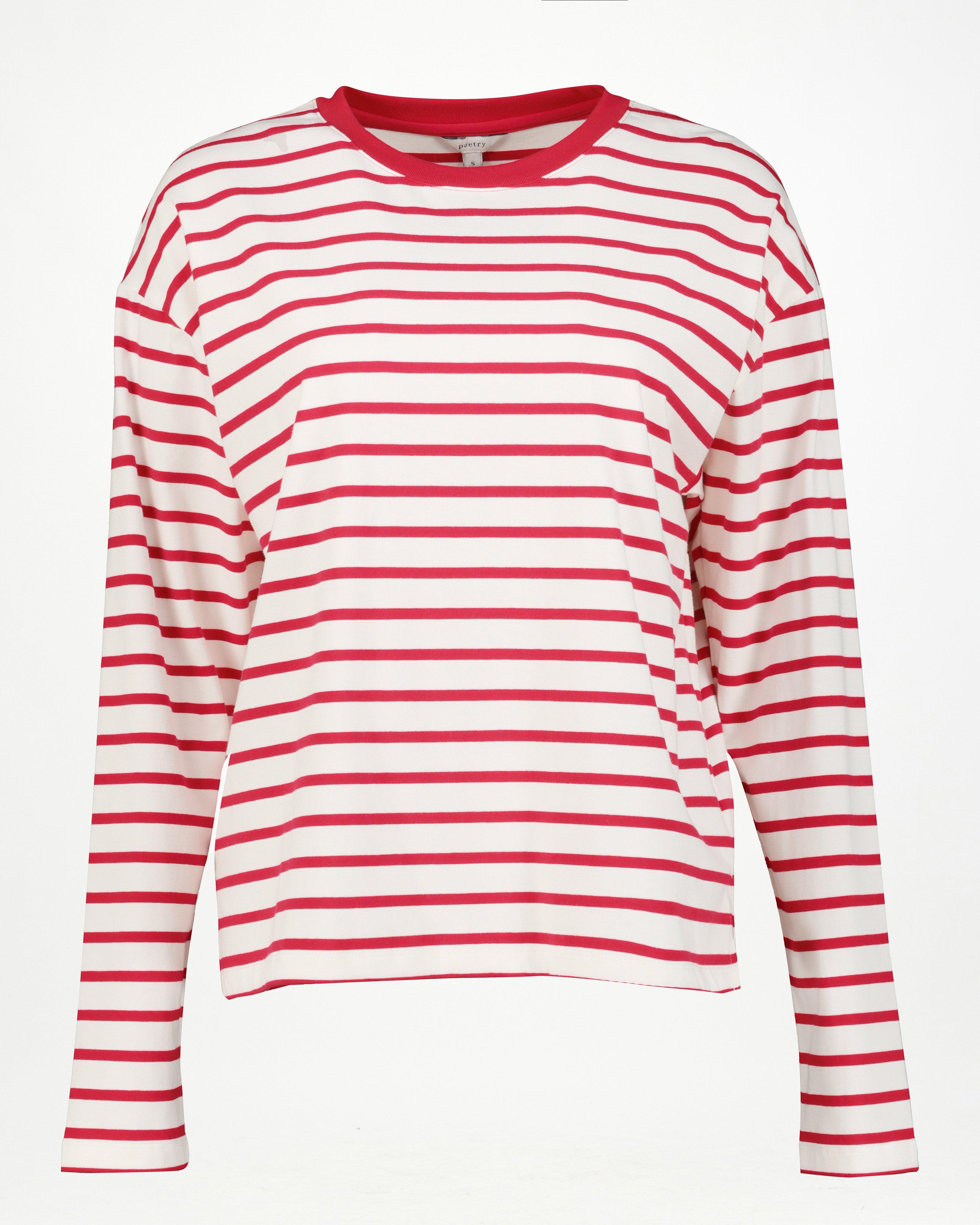 Emmett Stripe Long Sleeve Top -  Red