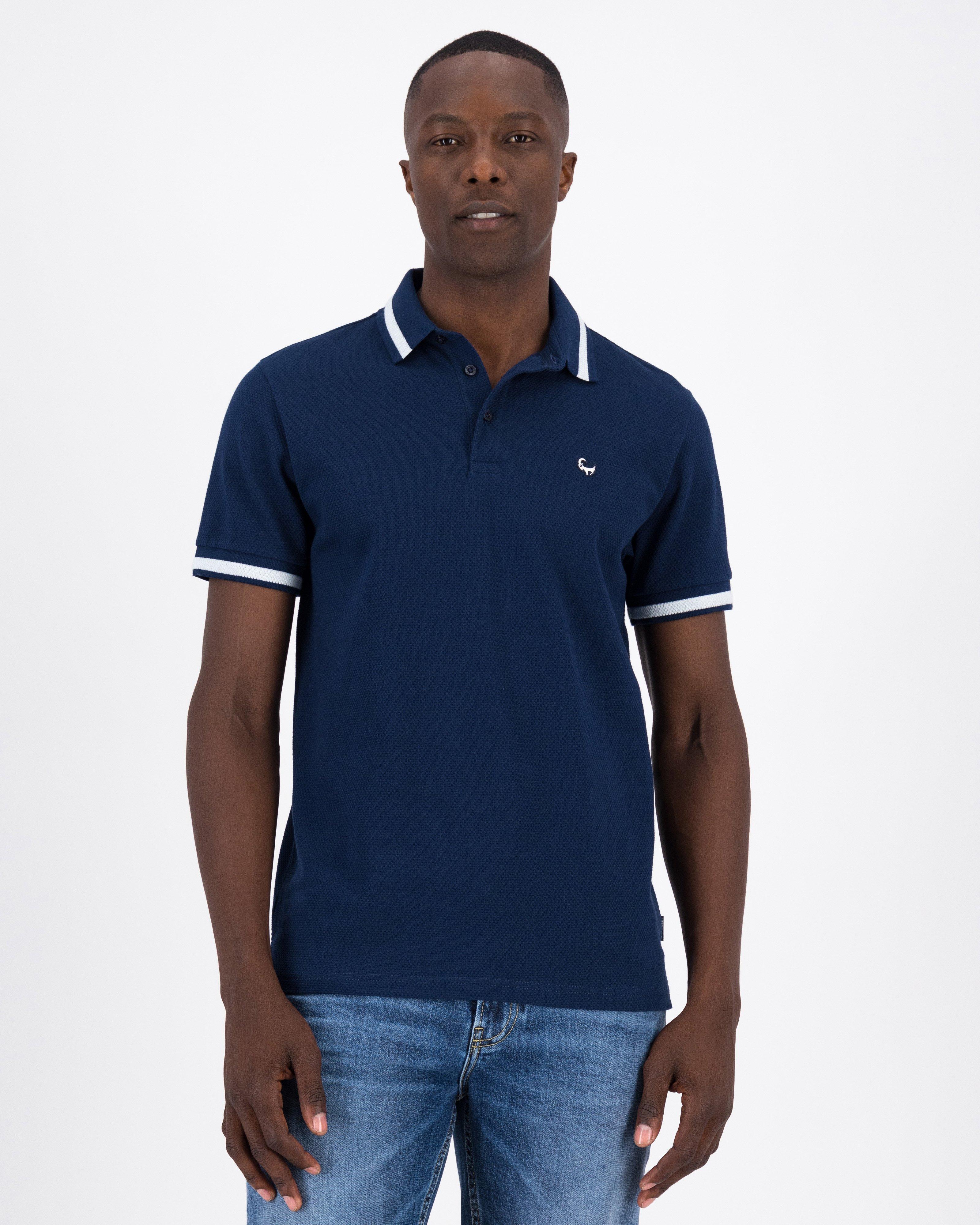 Old Khaki Men's Barclay Tipped Cotton Golfer -  Navy