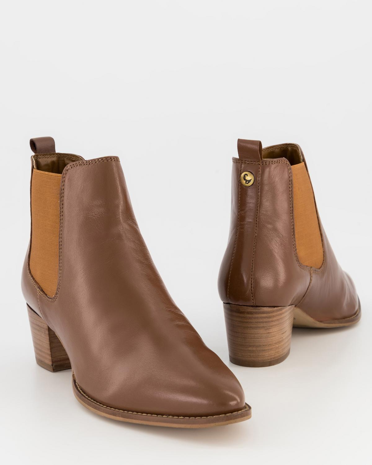 Women’s Odetta Leather Boot  -  Tan