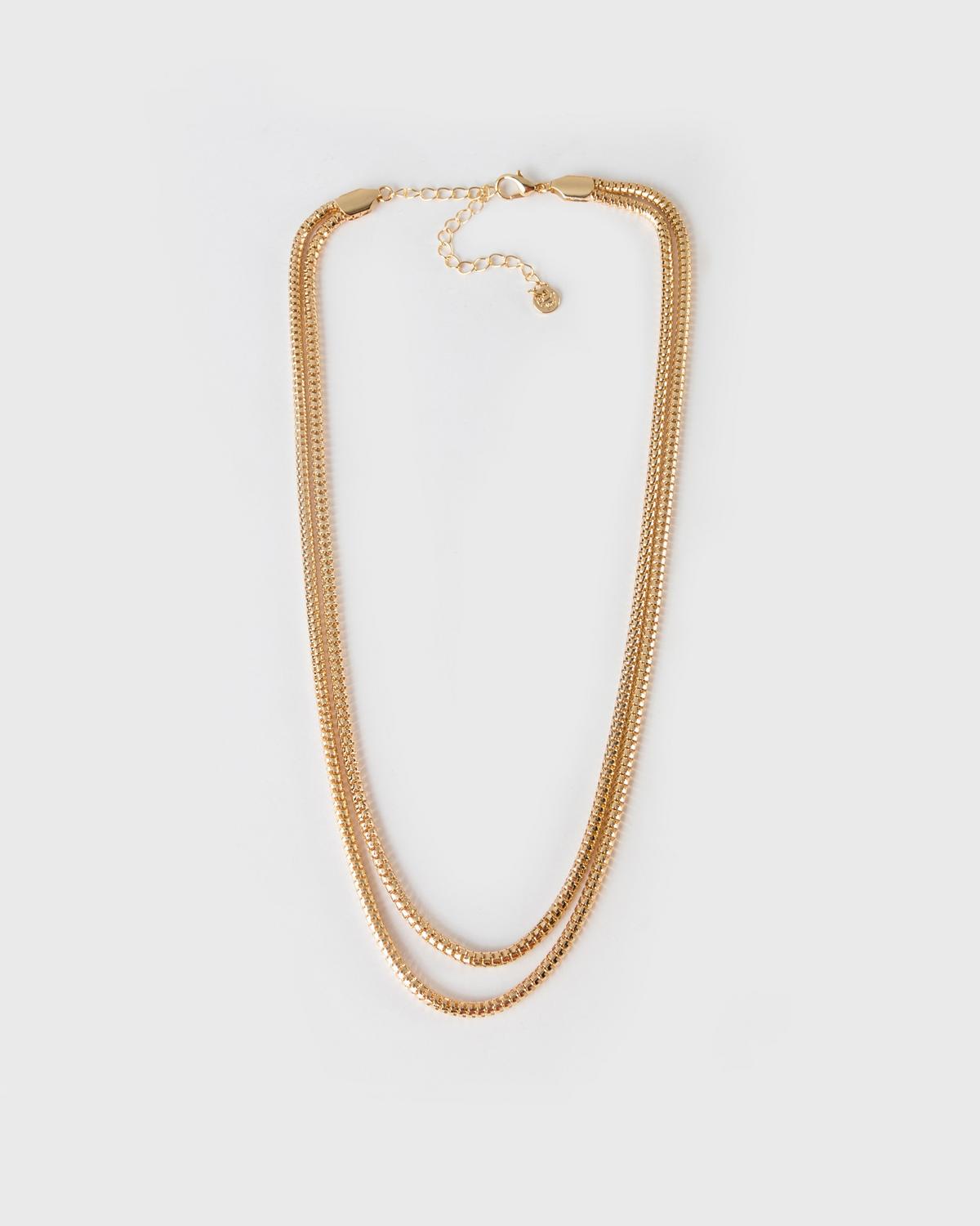 Women’s Two-Strand Snake Chain Necklace  -  Gold