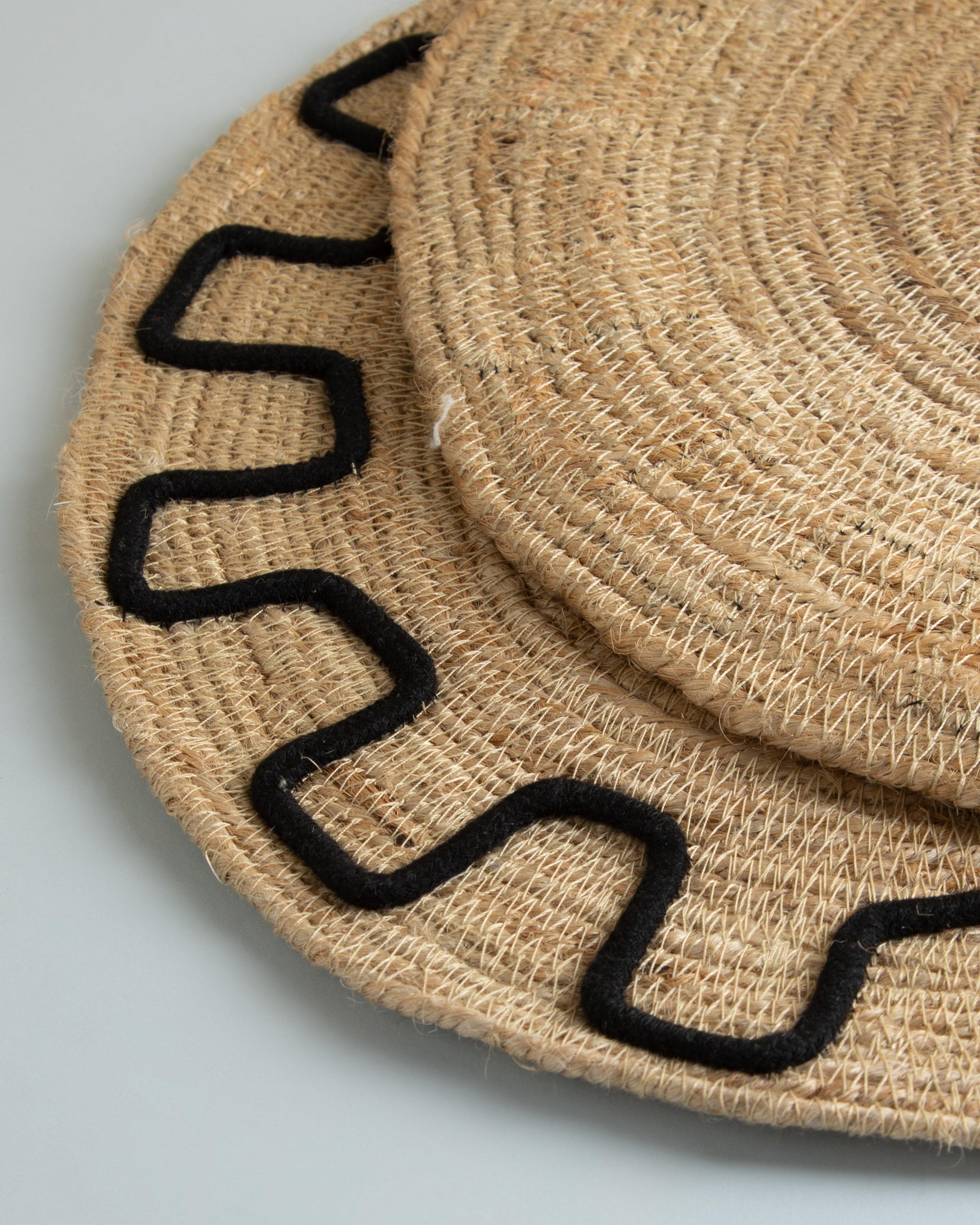 Jute and Scallop Edge Placemat Set Poetry Clothing Store