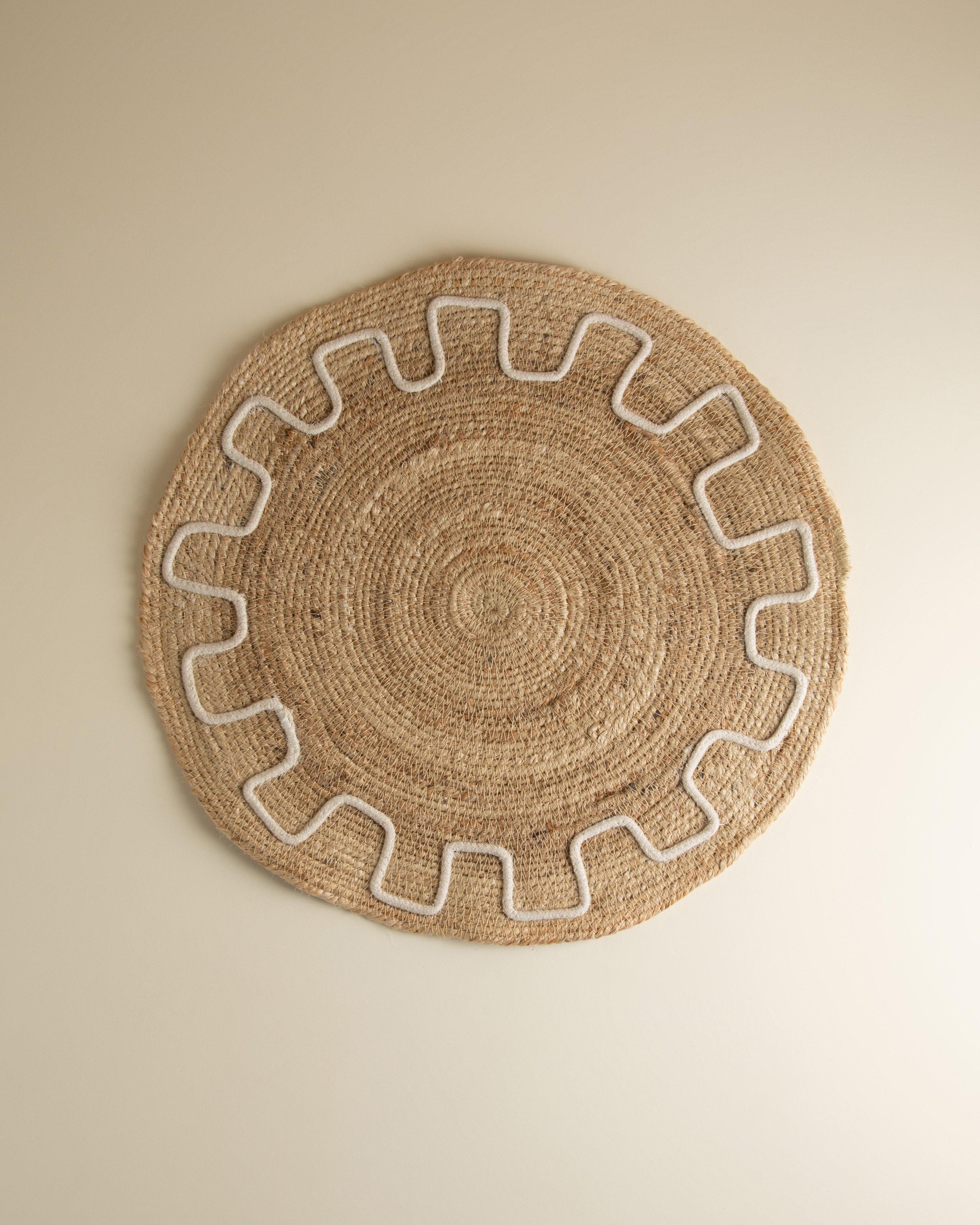 Jute and Scallop Edge Placemat Set -  Tan