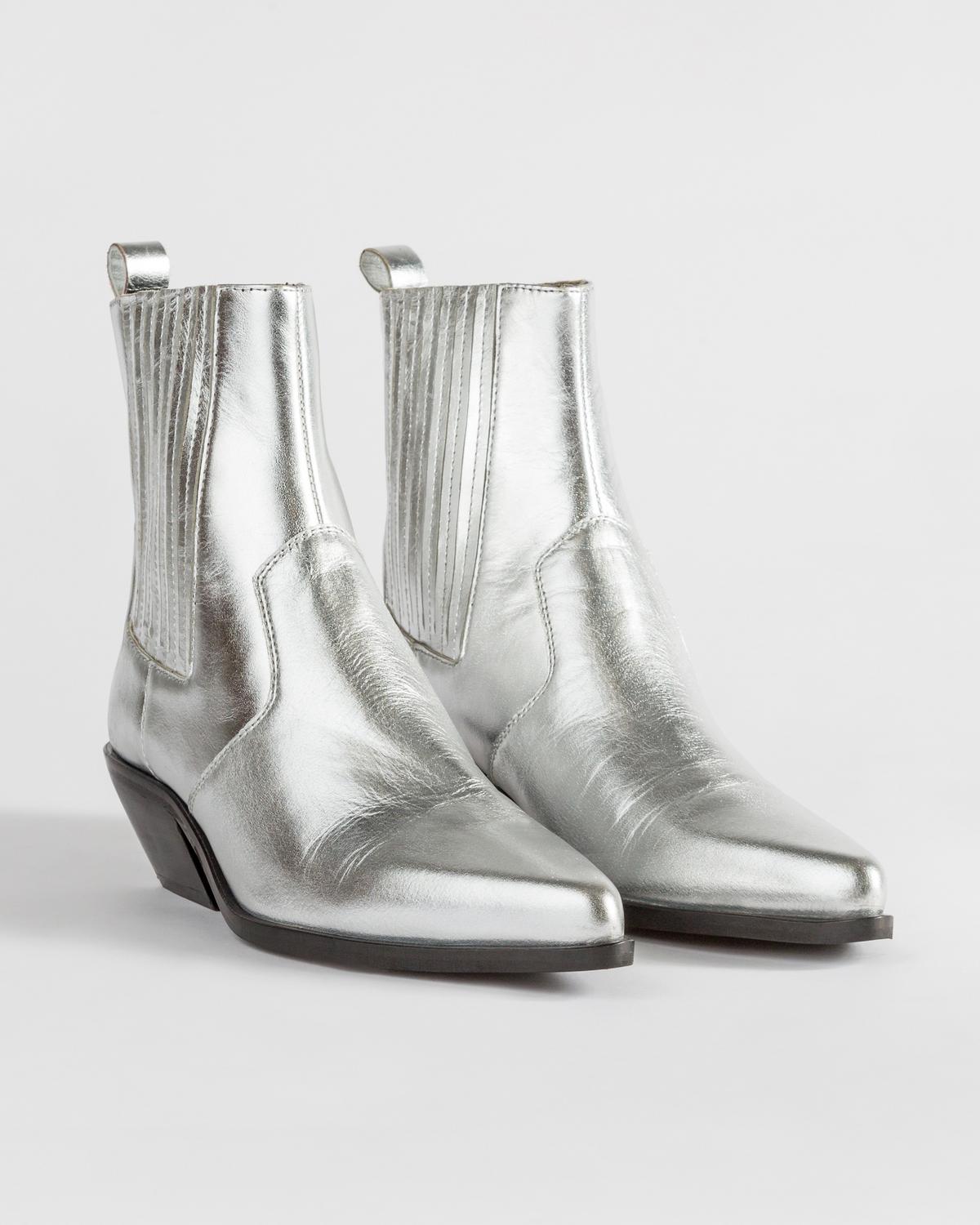 Valerie Western Boot -  Silver