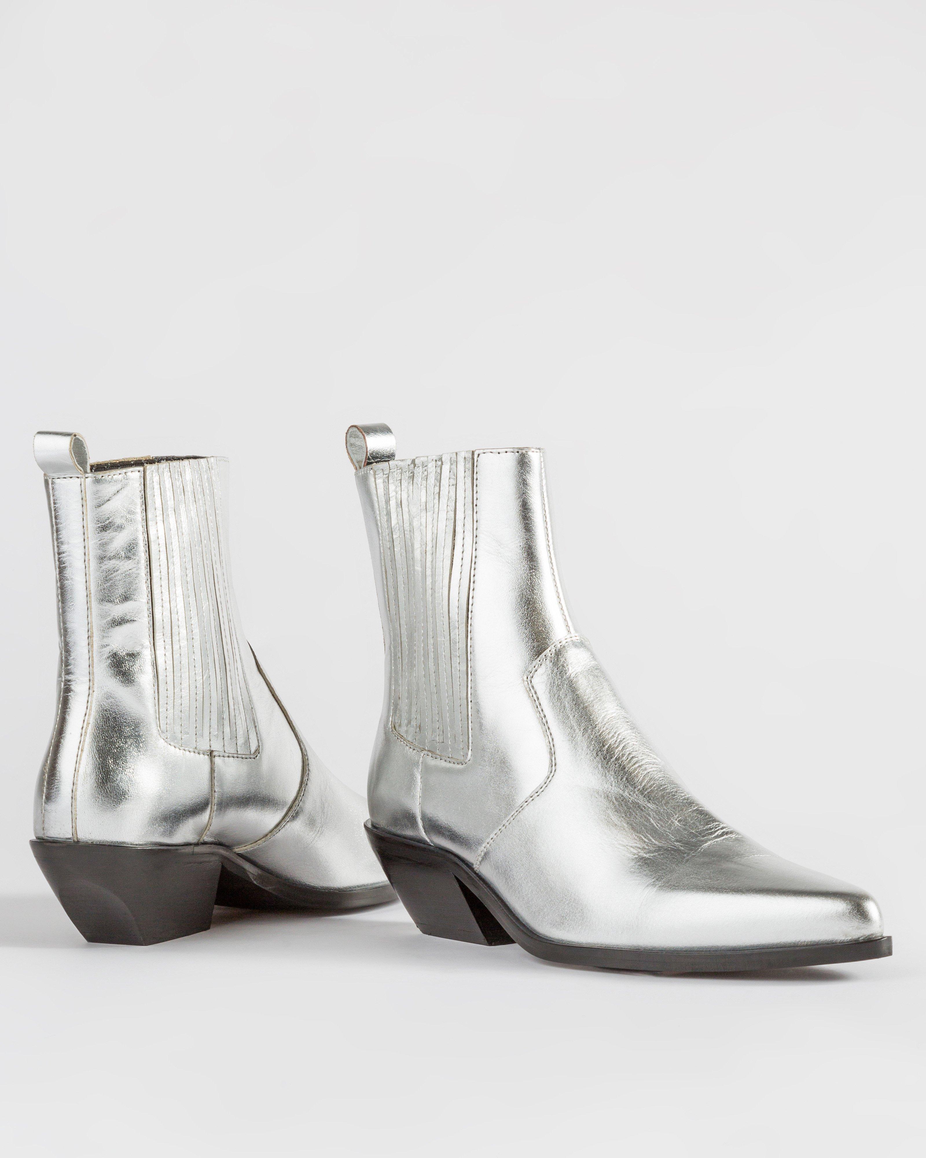 Valerie Western Boot -  Silver