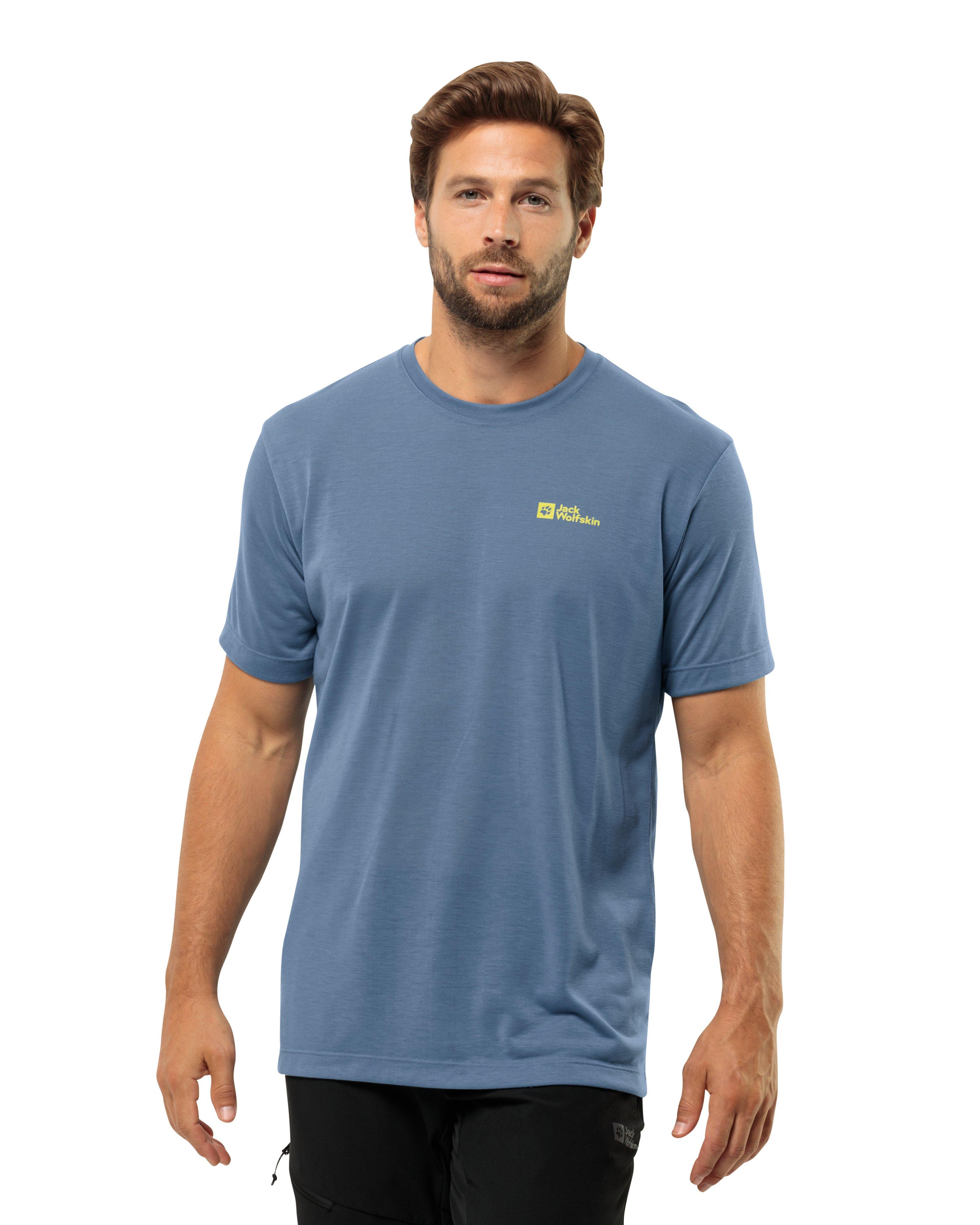 Jack Wolfskin Men’s VONNAN Short Sleeve T-shirt -  Mid Blue