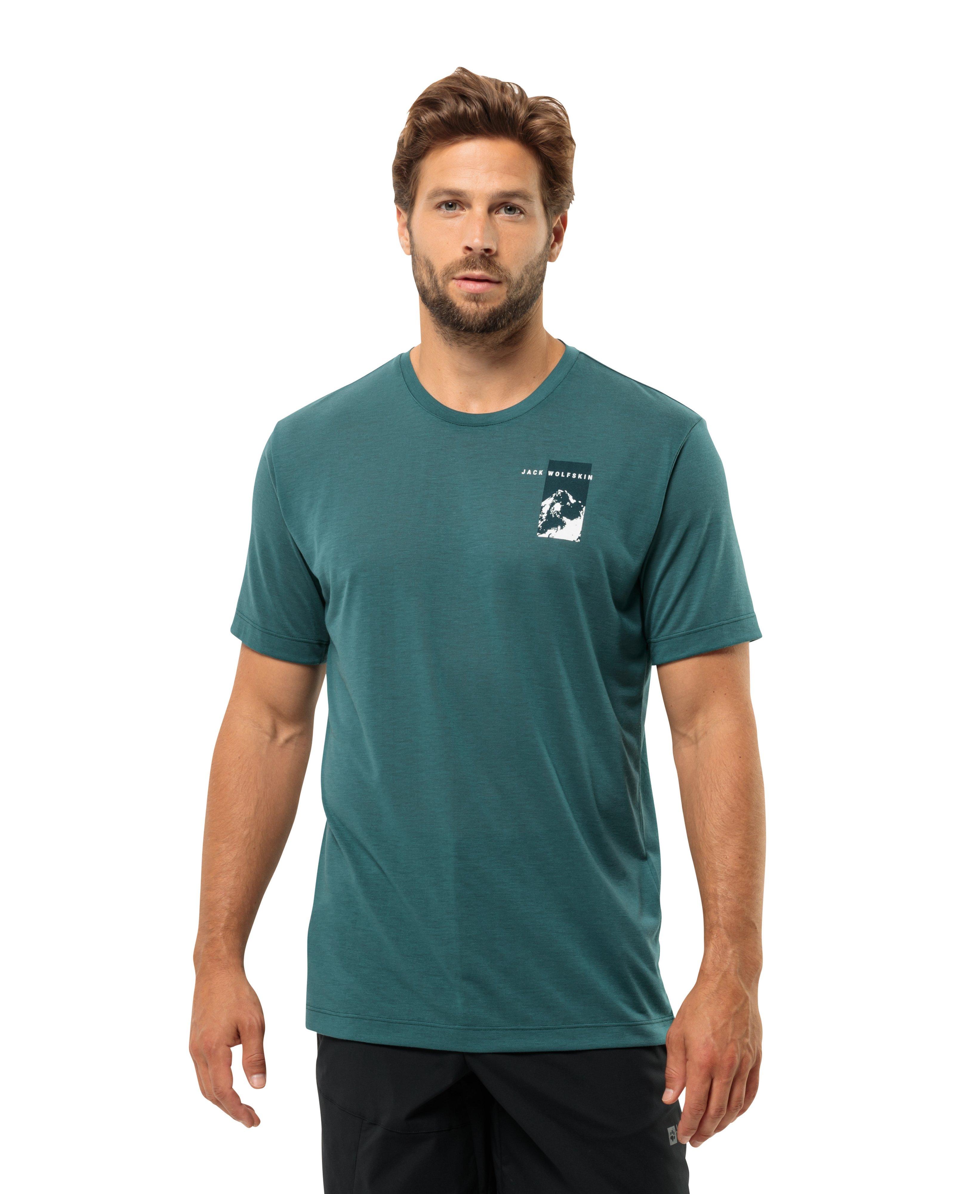 Jack Wolfskin Men’s VONNAN Graphic Short Sleeve T-shirt -  Green