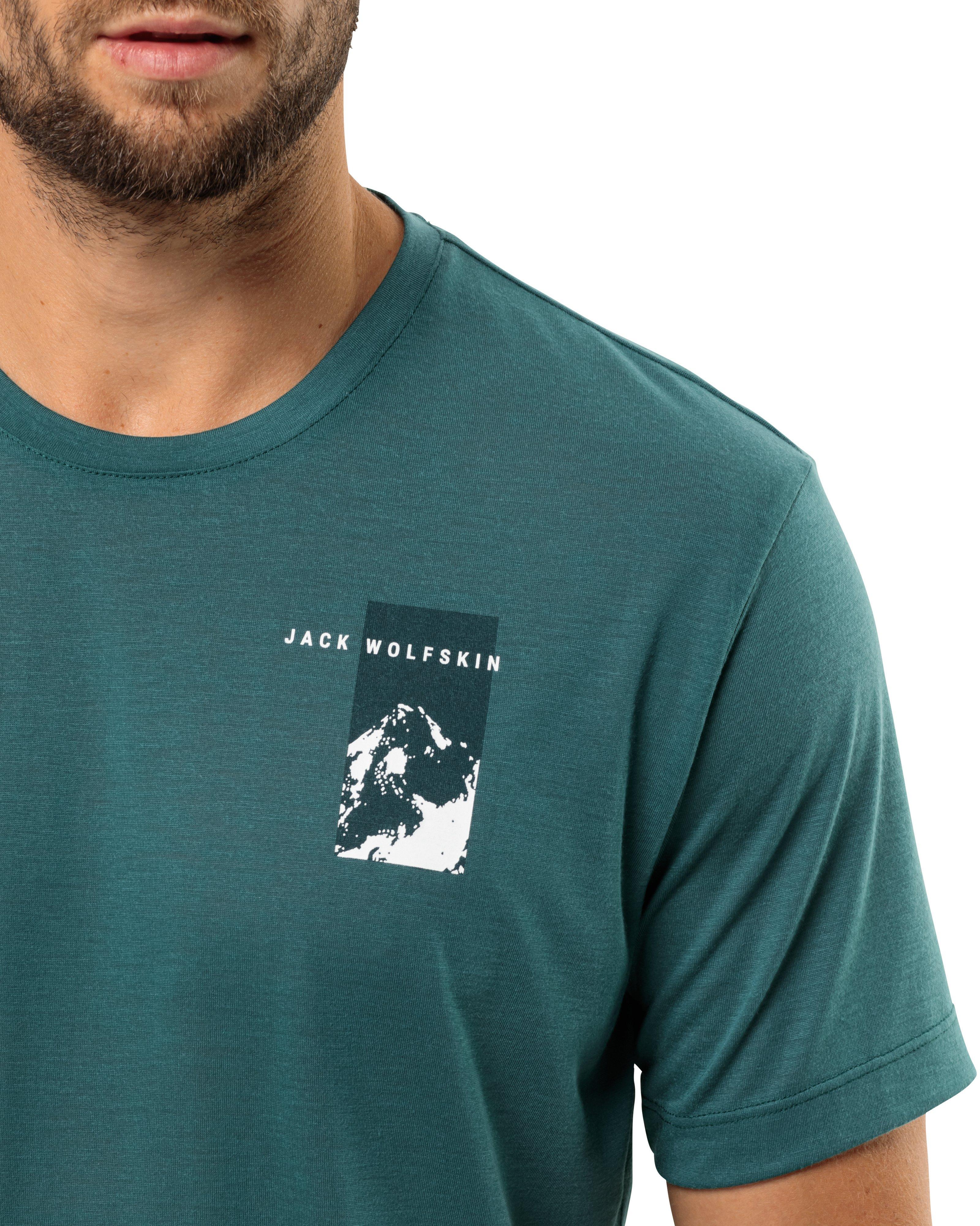 Jack Wolfskin Men’s VONNAN Graphic Short Sleeve T-shirt -  Green