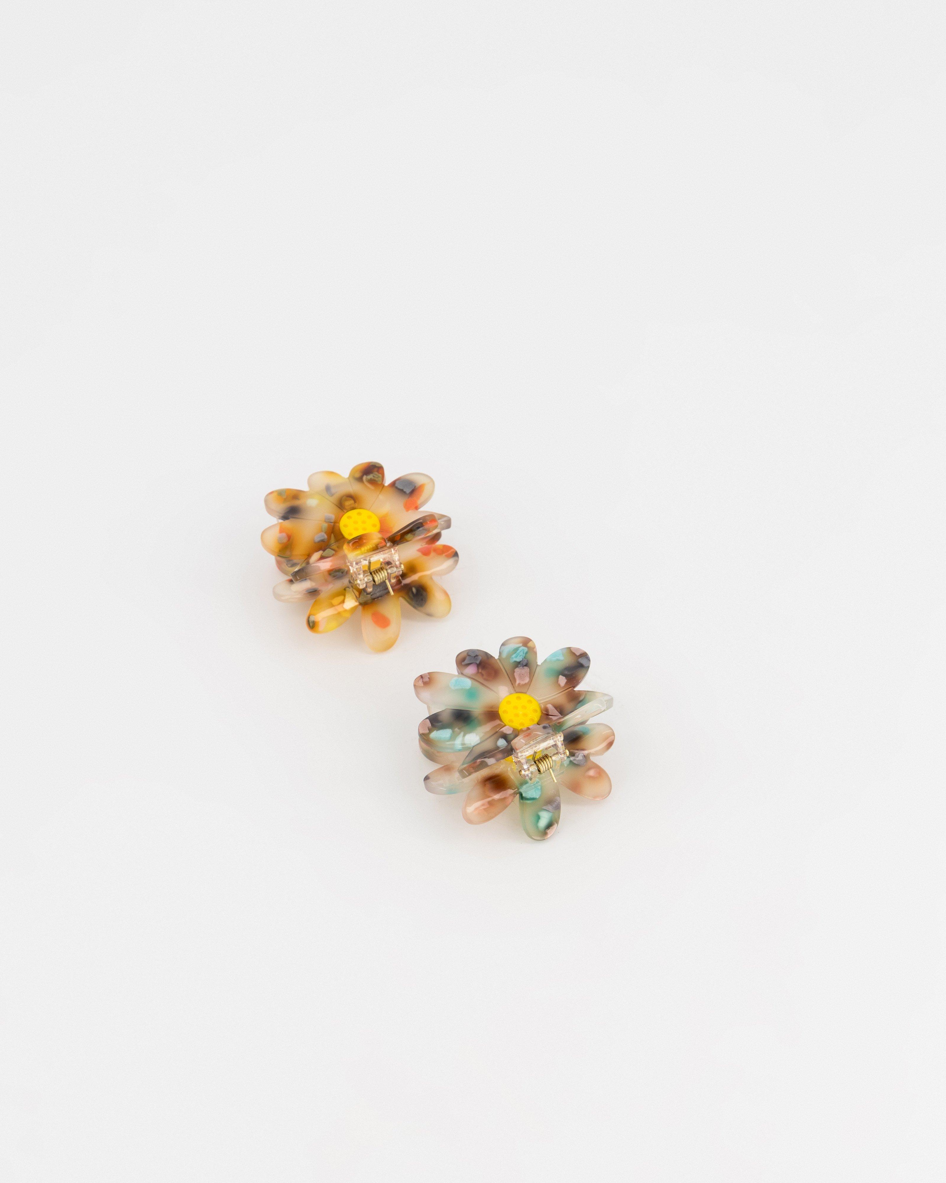 Women’s Flower Resin Clips 2-Pack -  Blue