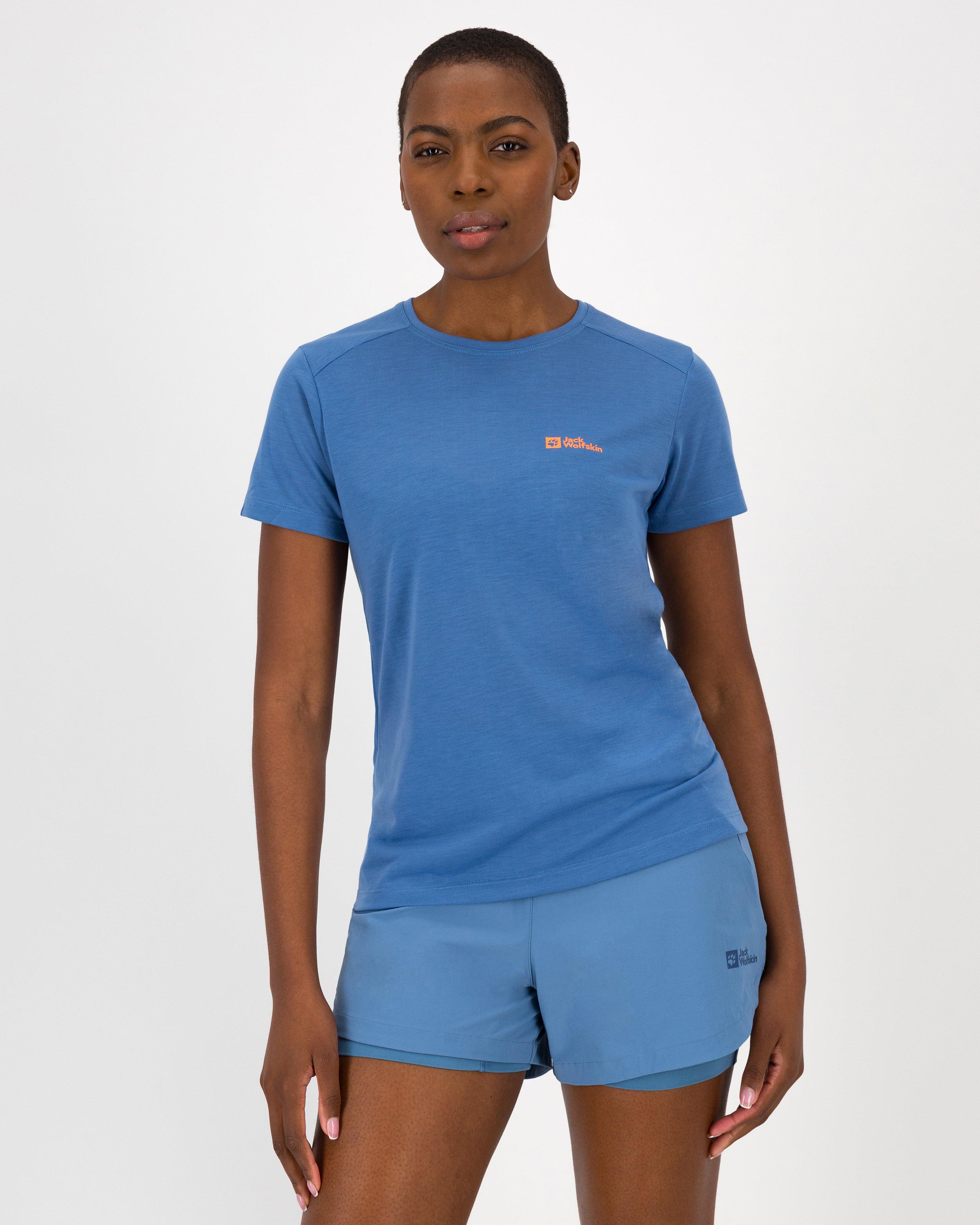 Jack Wolfskin Women’s VONNAN Short Sleeve T-shirt -  Mid Blue