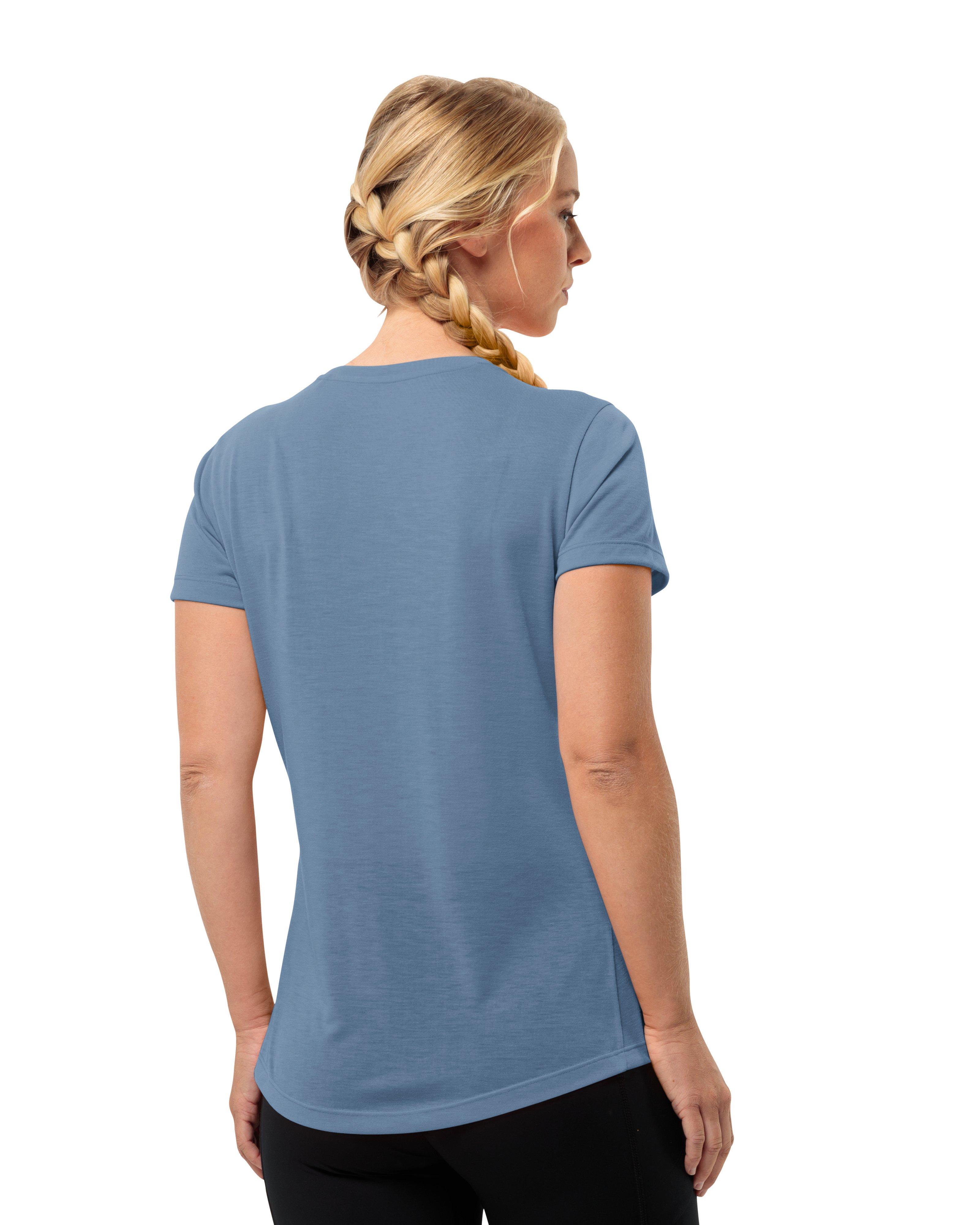 Jack Wolfskin Women’s VONNAN Short Sleeve T-shirt -  Mid Blue