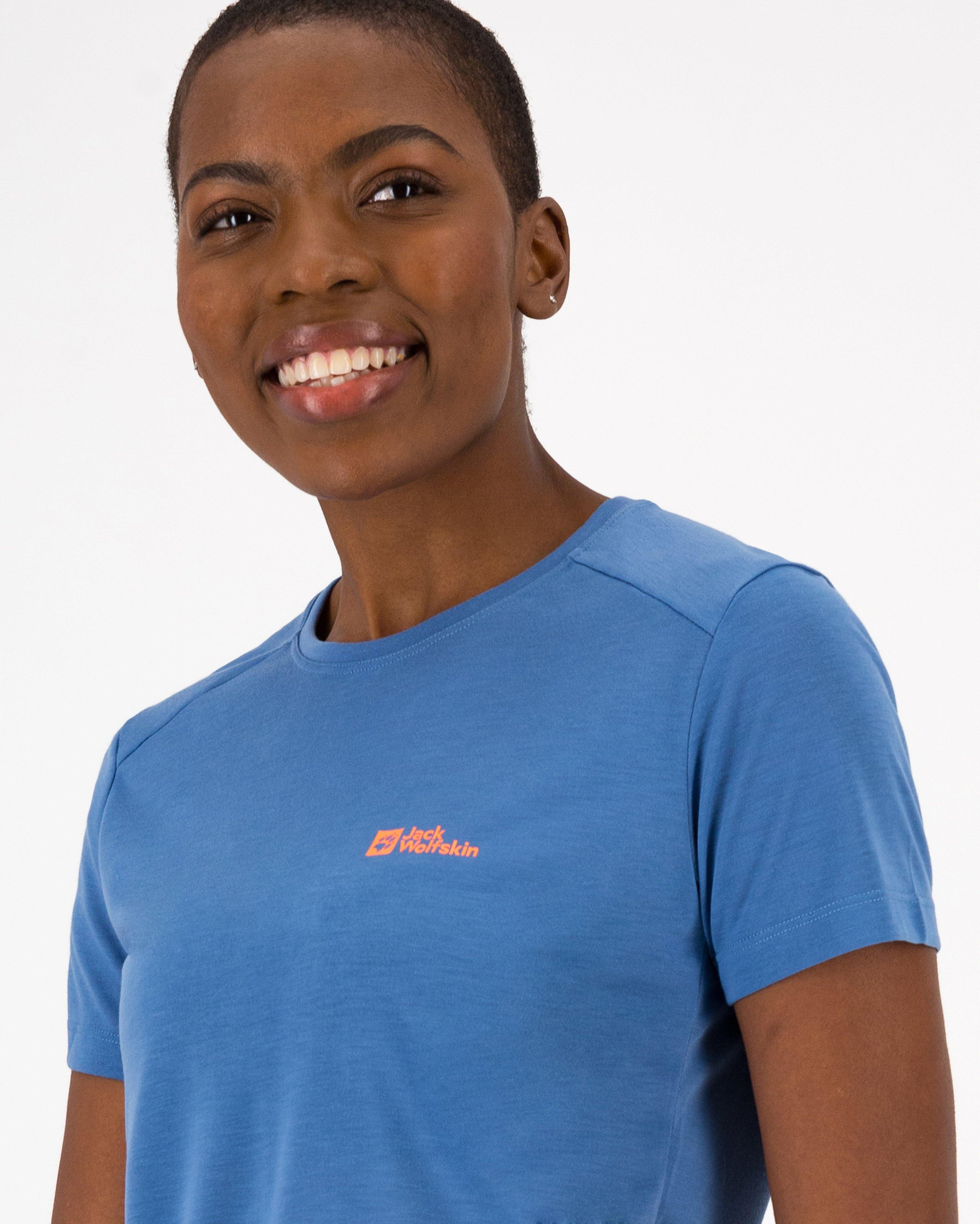 Jack Wolfskin Women’s VONNAN Short Sleeve T-shirt -  Mid Blue