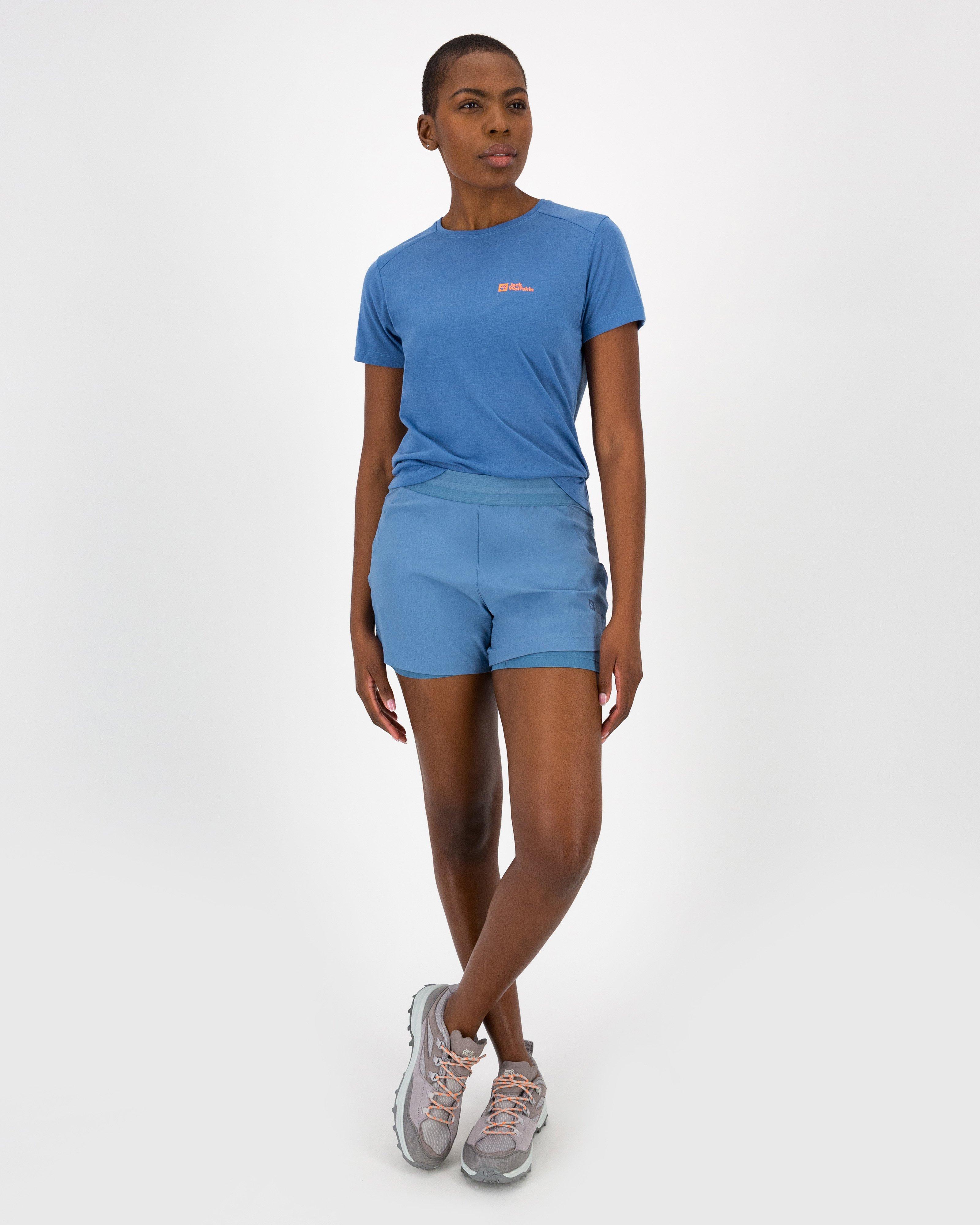 Jack Wolfskin Women’s VONNAN Short Sleeve T-shirt -  Mid Blue