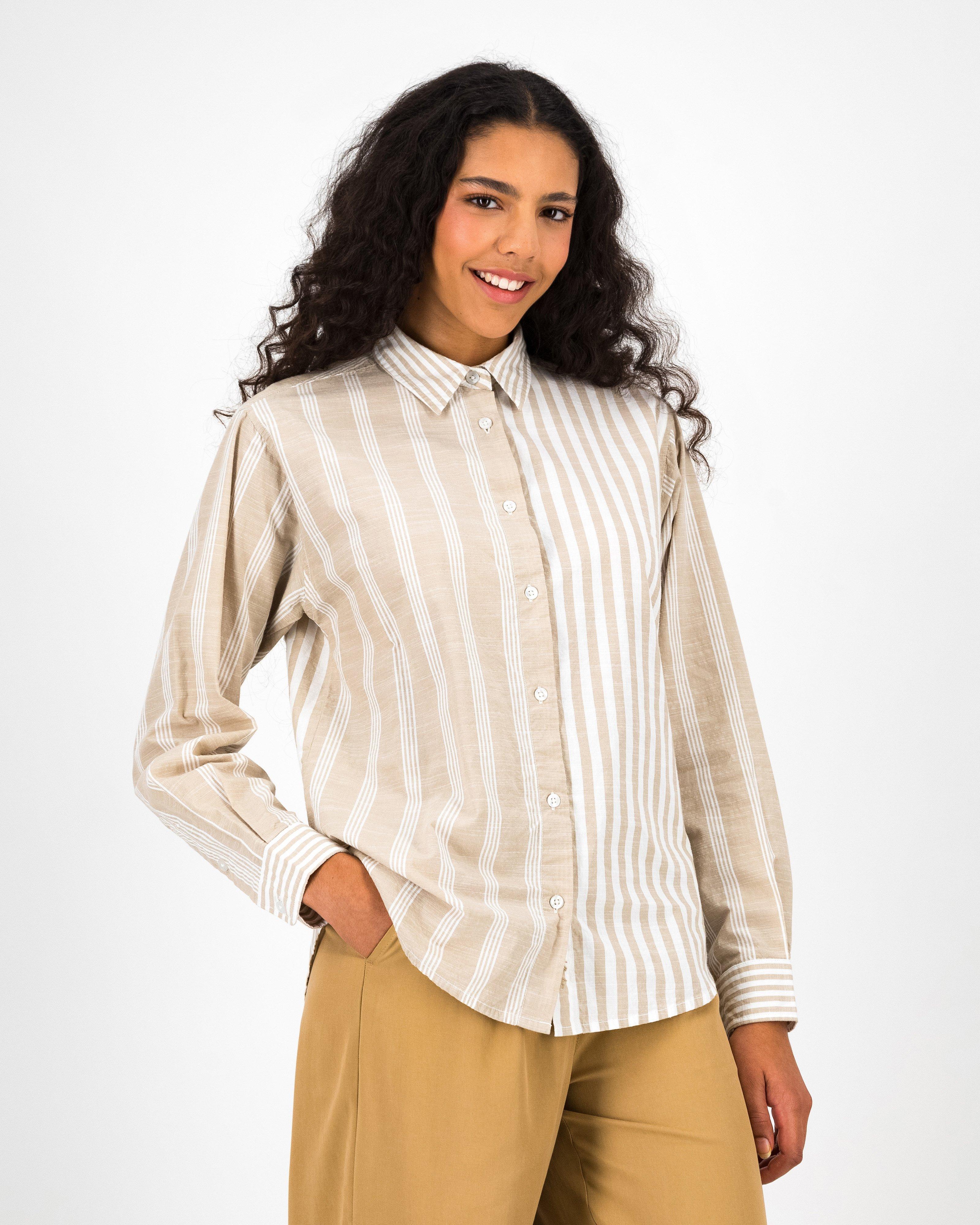 Women’s Zuri Stripe Shirt -  Stone