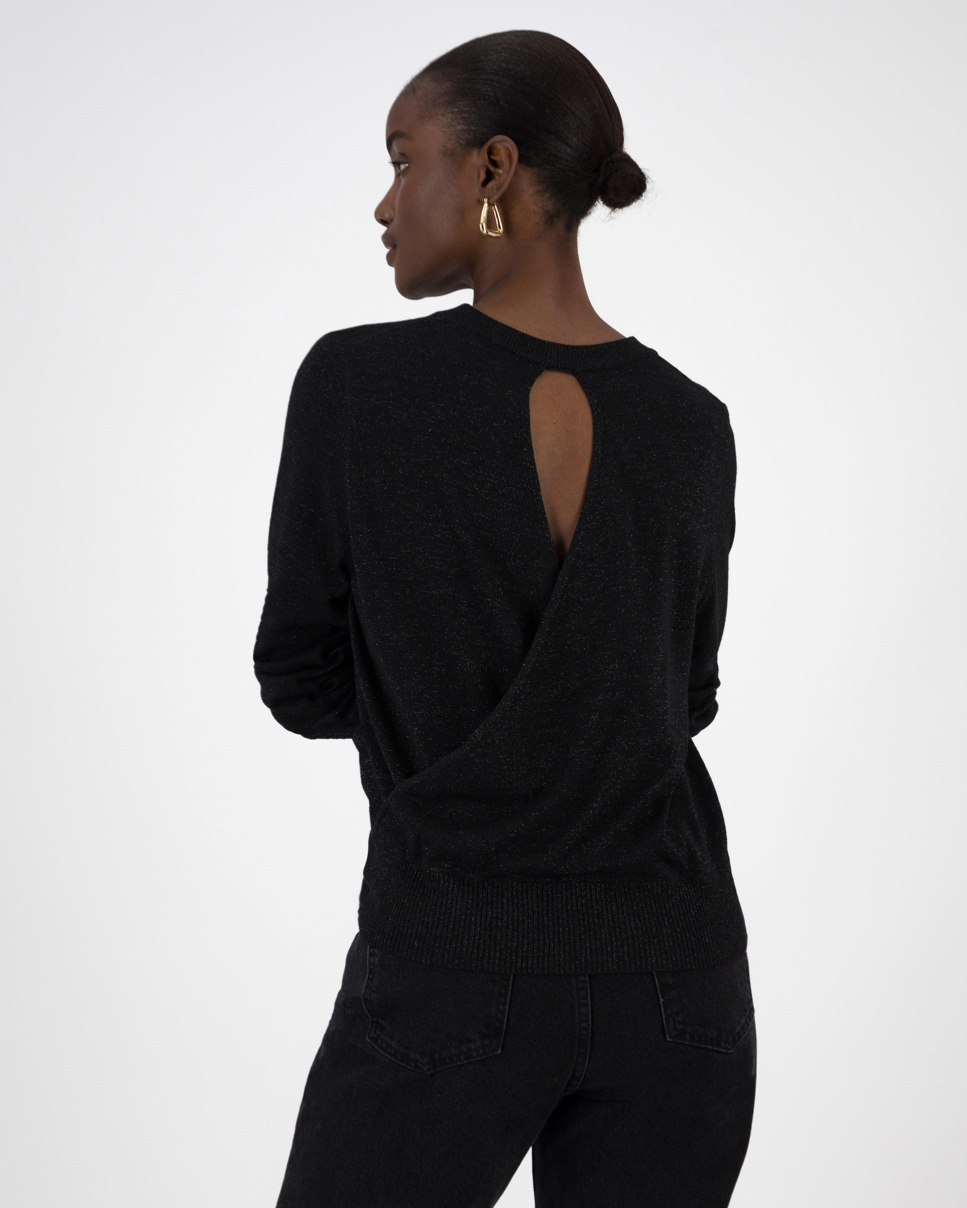 Zsa Zsa Open Back Jumper -  Black