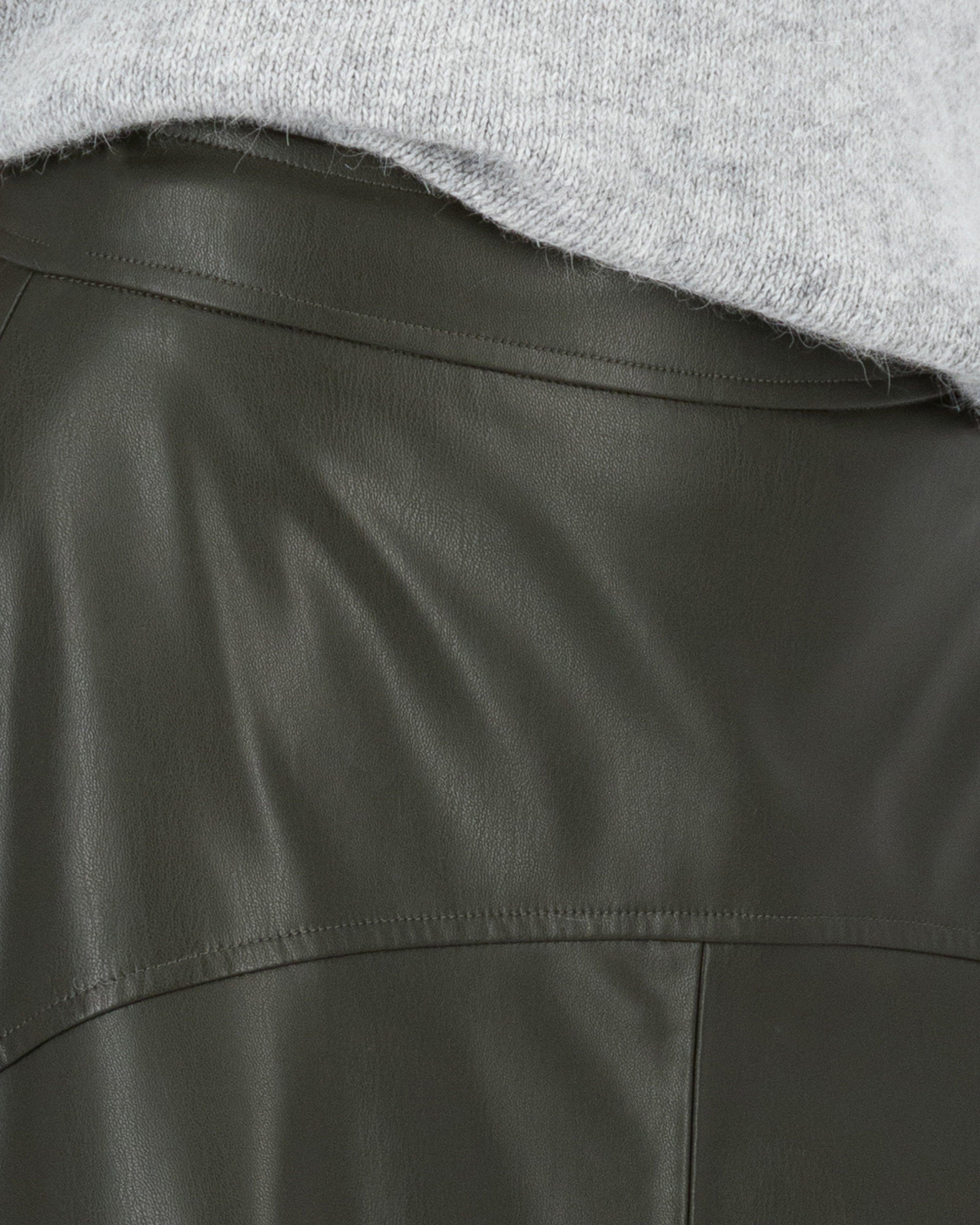 Coen Faux Leather Skirt -  Dark Olive