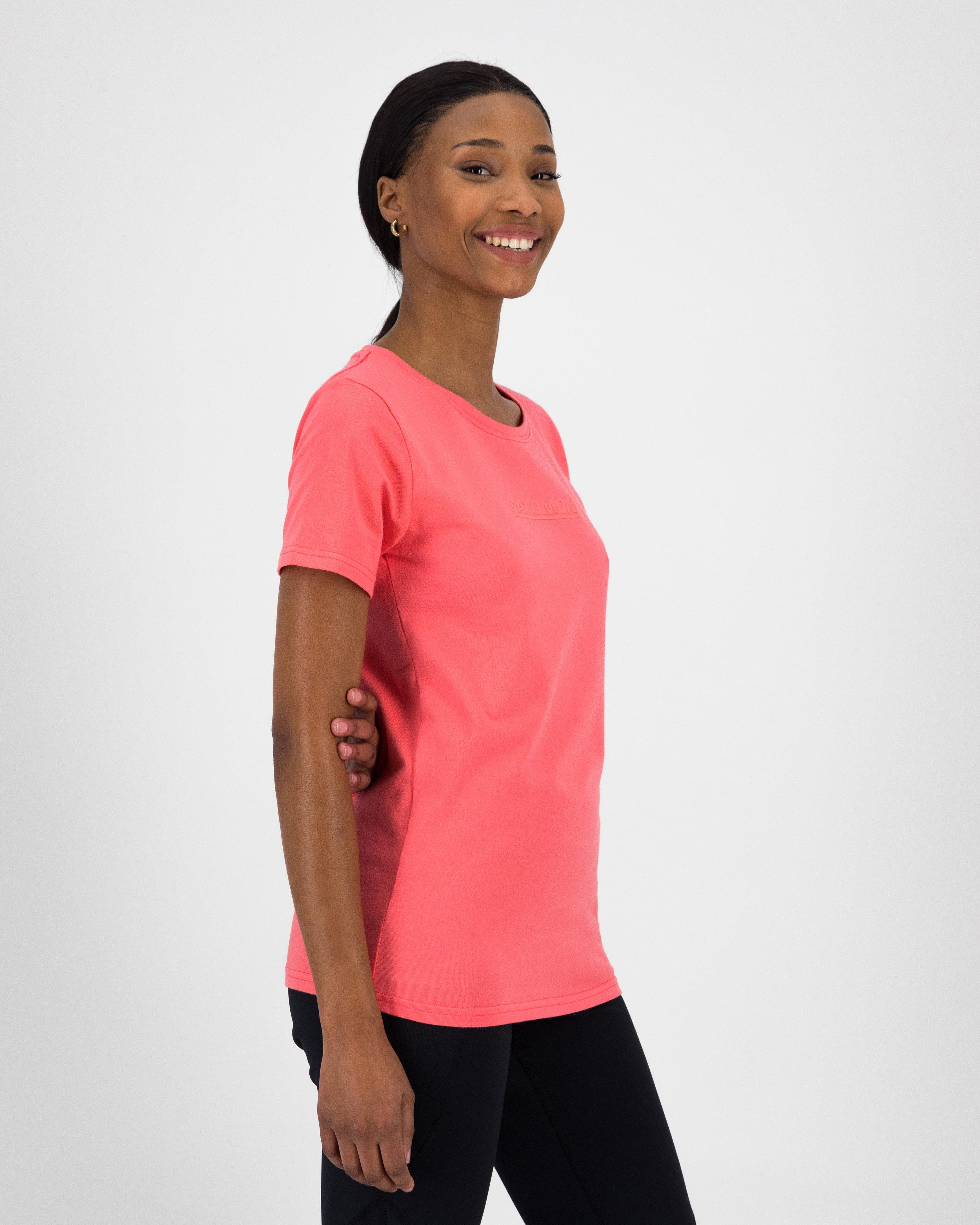 Salomon Women’s Scoop Neck Cotton T-shirt -  Coral