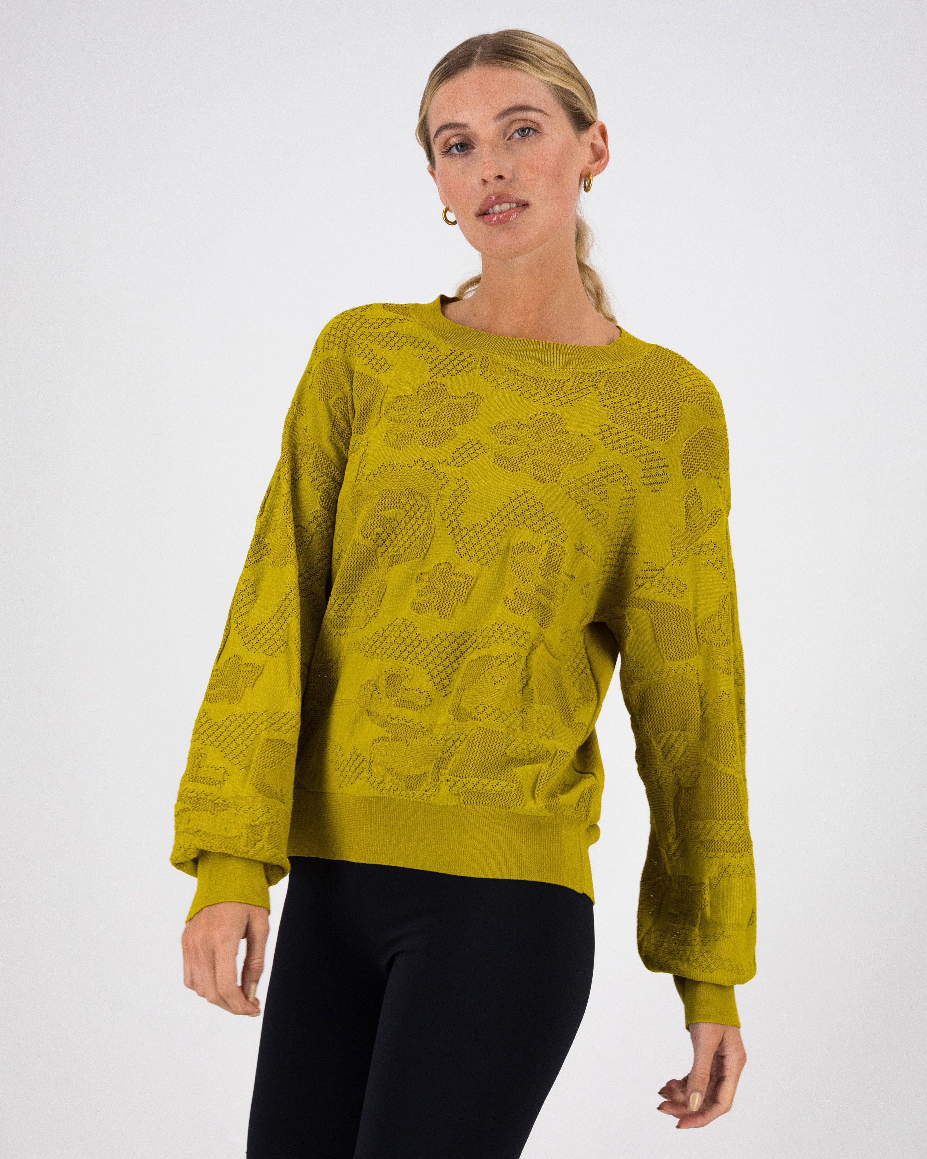 Eliane Textured Knitwear Popover -  Lime