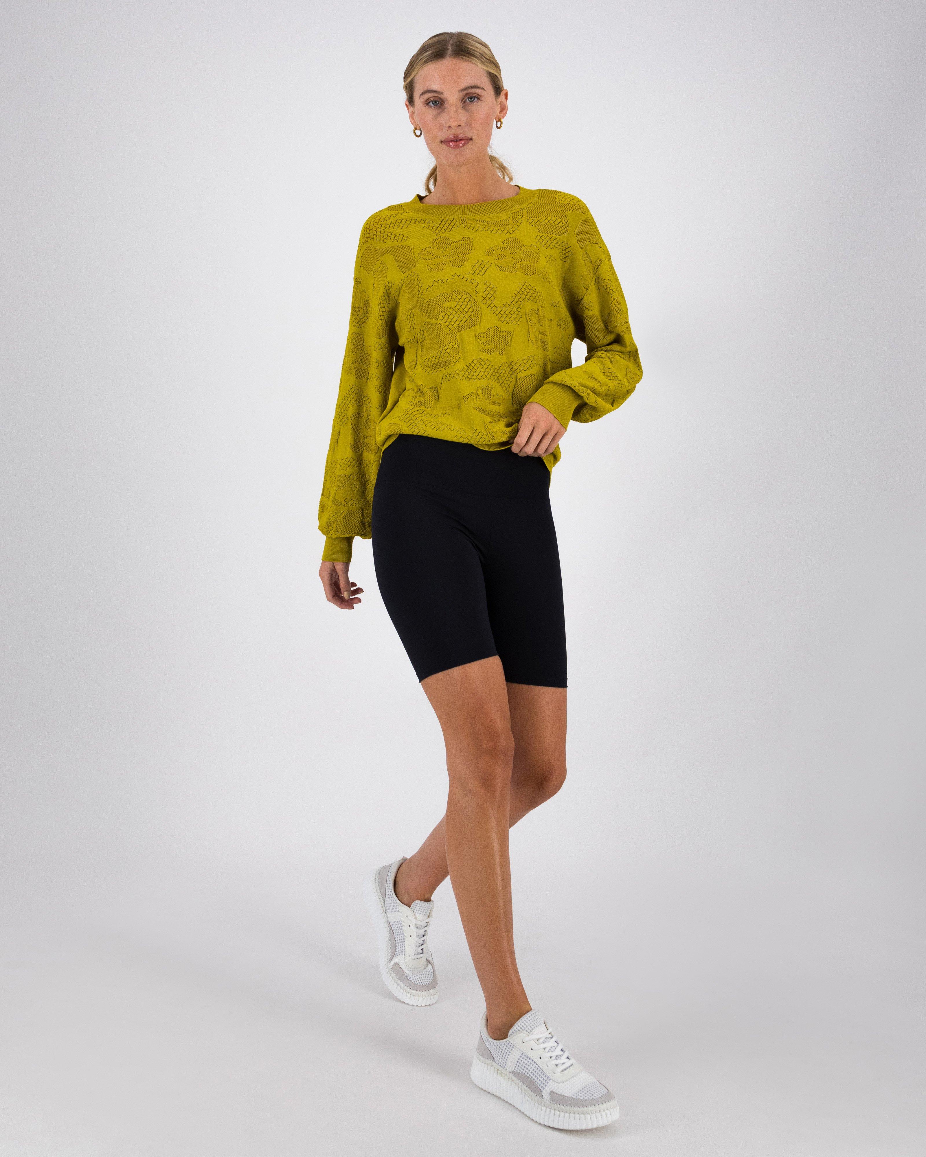 Eliane Textured Knitwear Popover -  Lime