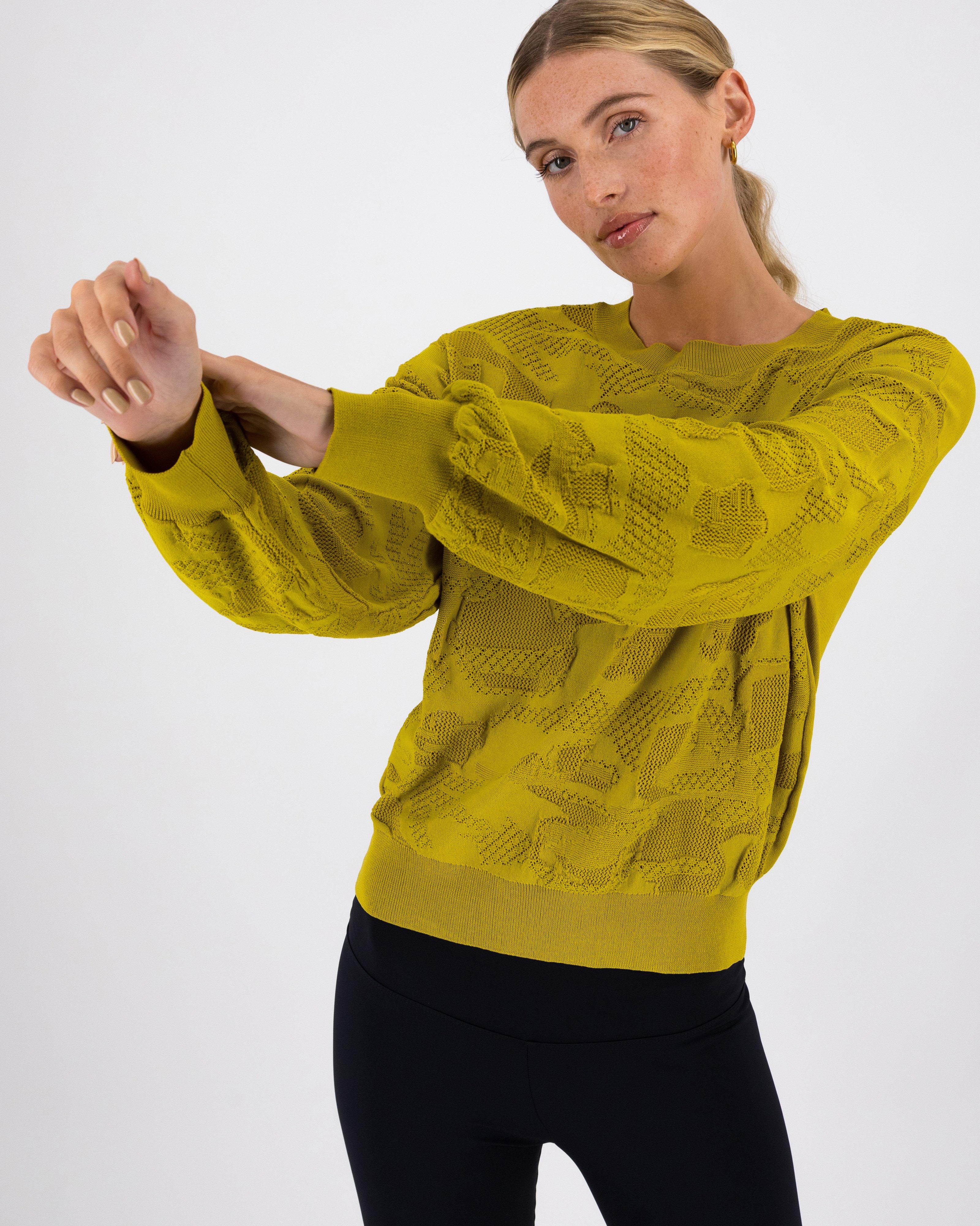 Eliane Textured Knitwear Popover -  Lime