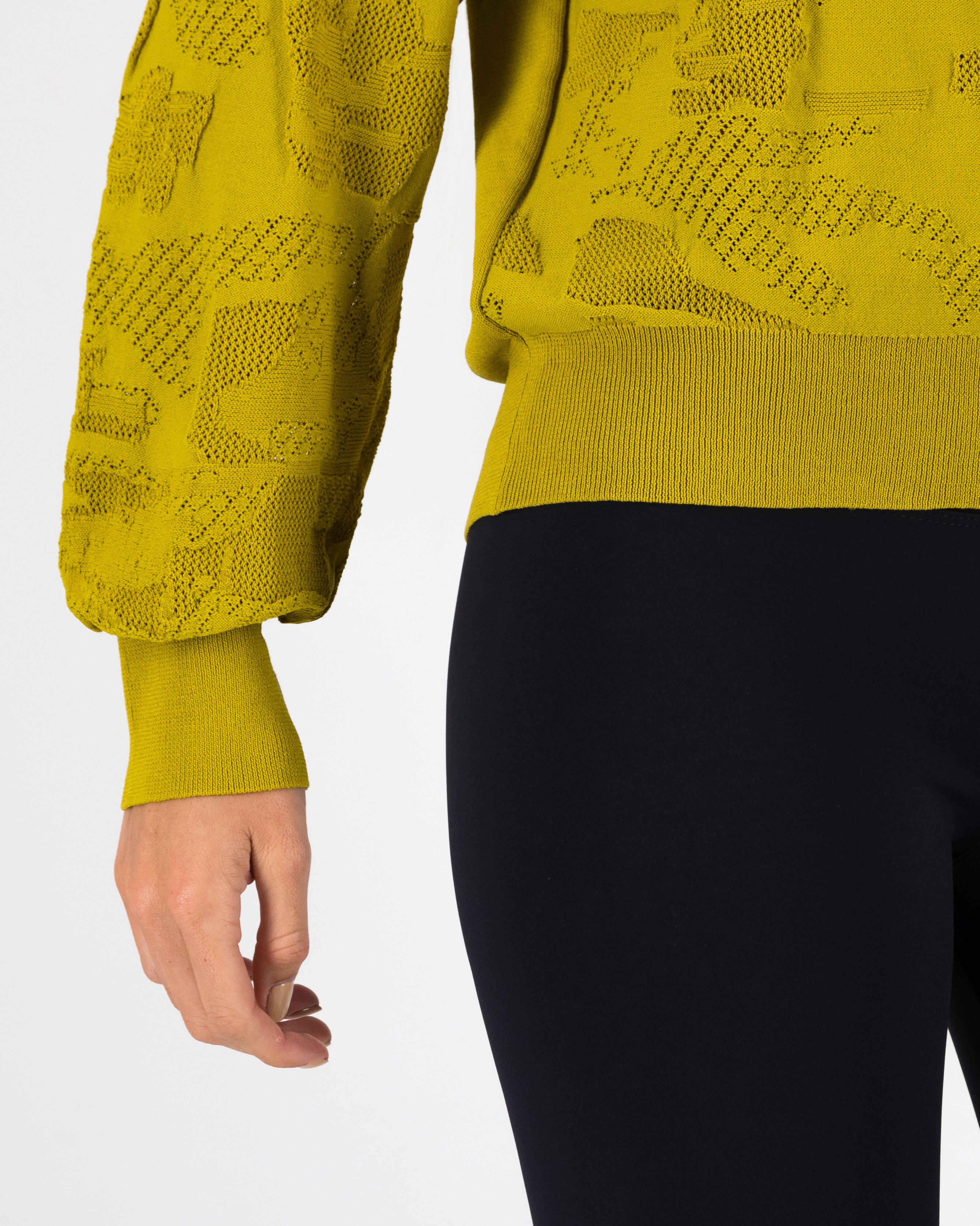 Eliane Textured Knitwear Popover -  Lime