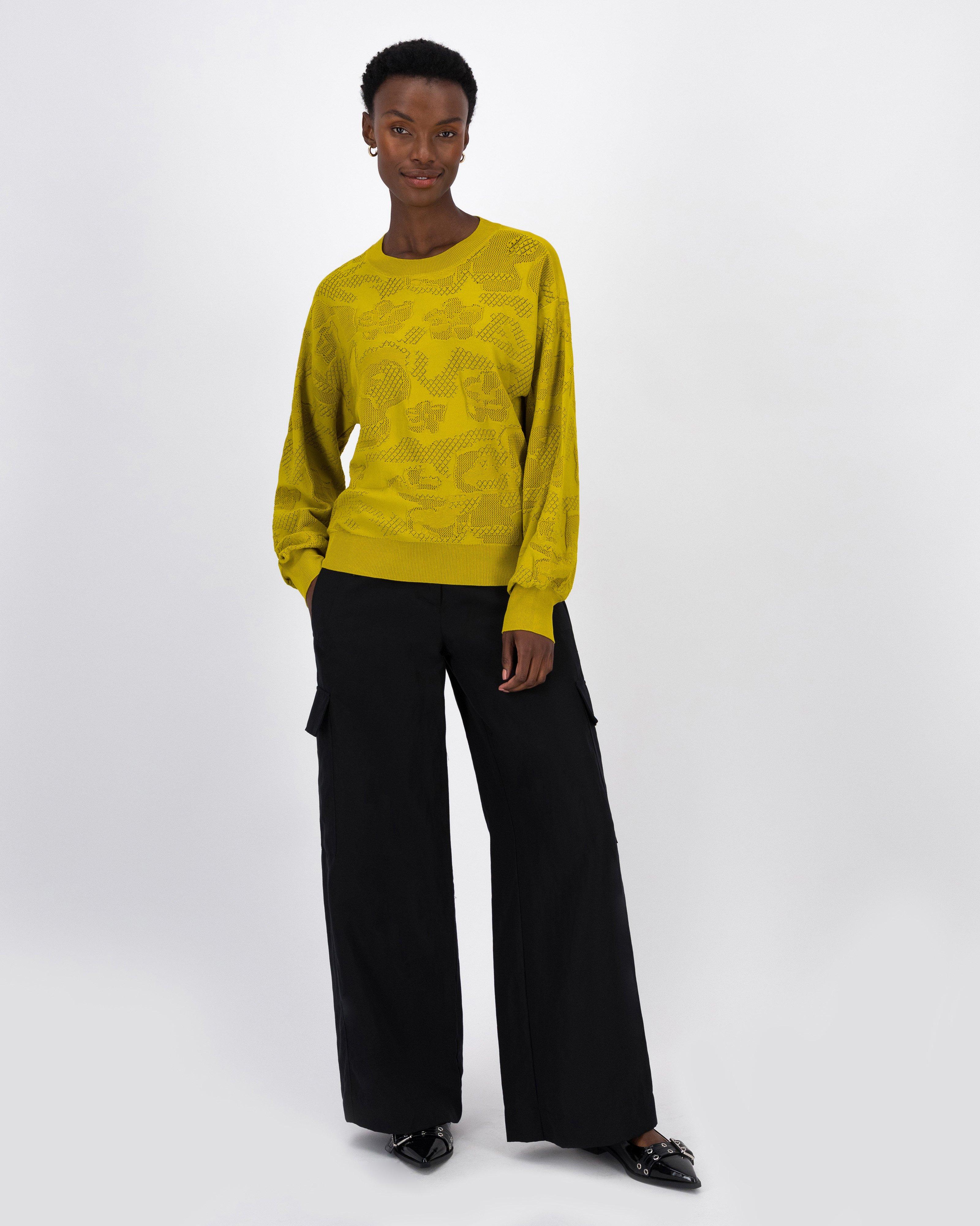 Eliane Textured Knitwear Popover -  Lime