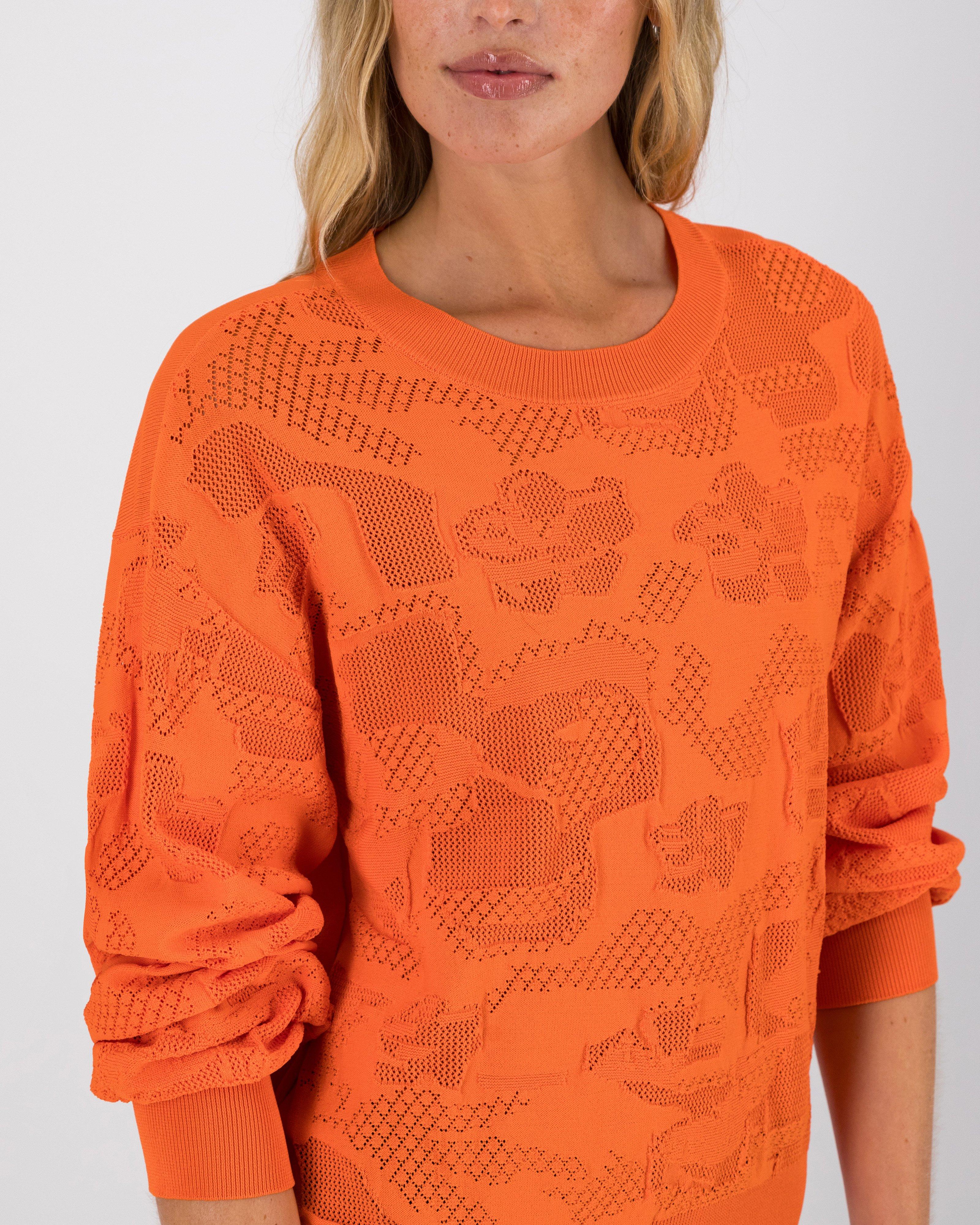 Eliane Textured Knitwear Popover -  Orange