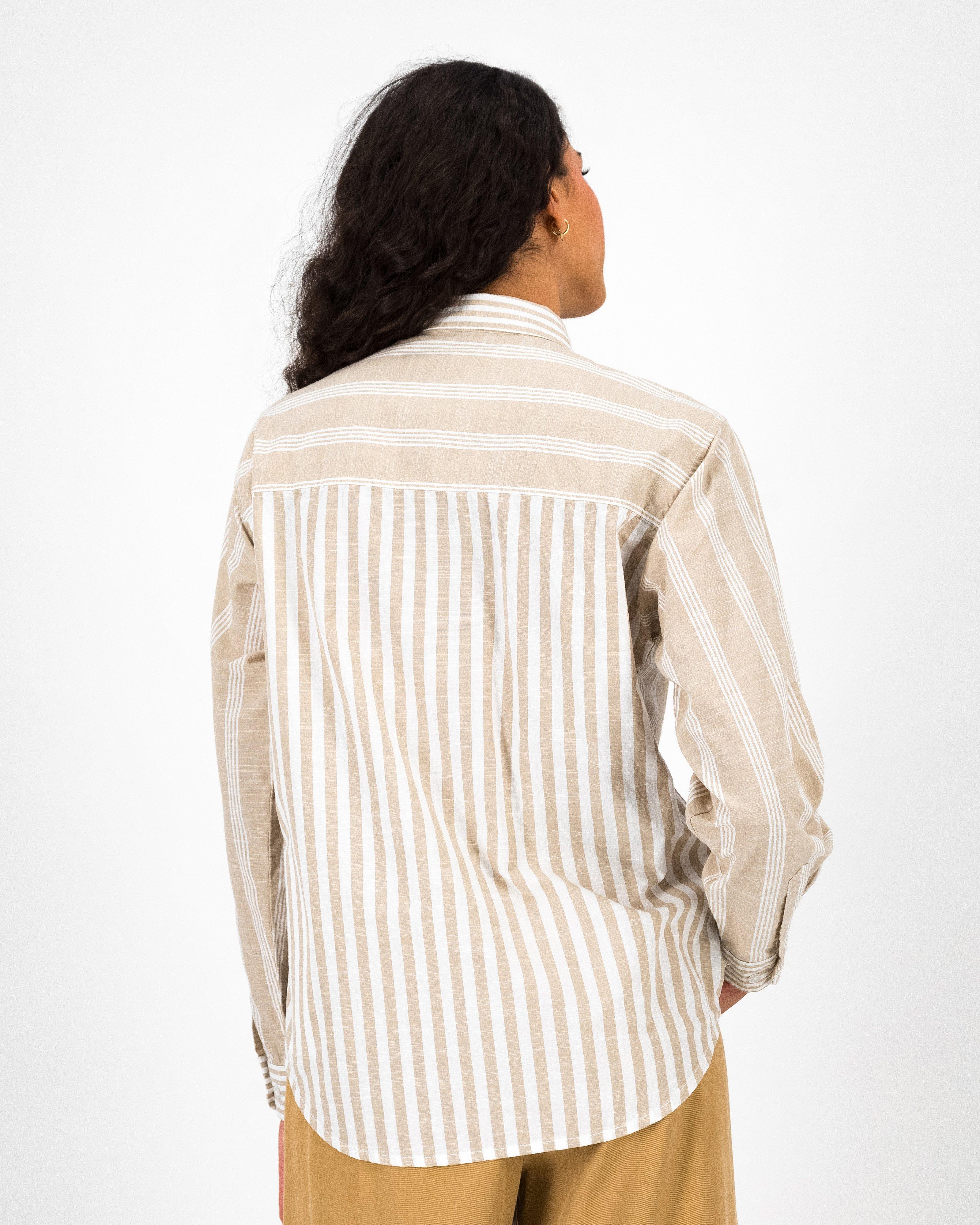 Old Khaki Women’s Zuri Stripe Shirt -  Stone