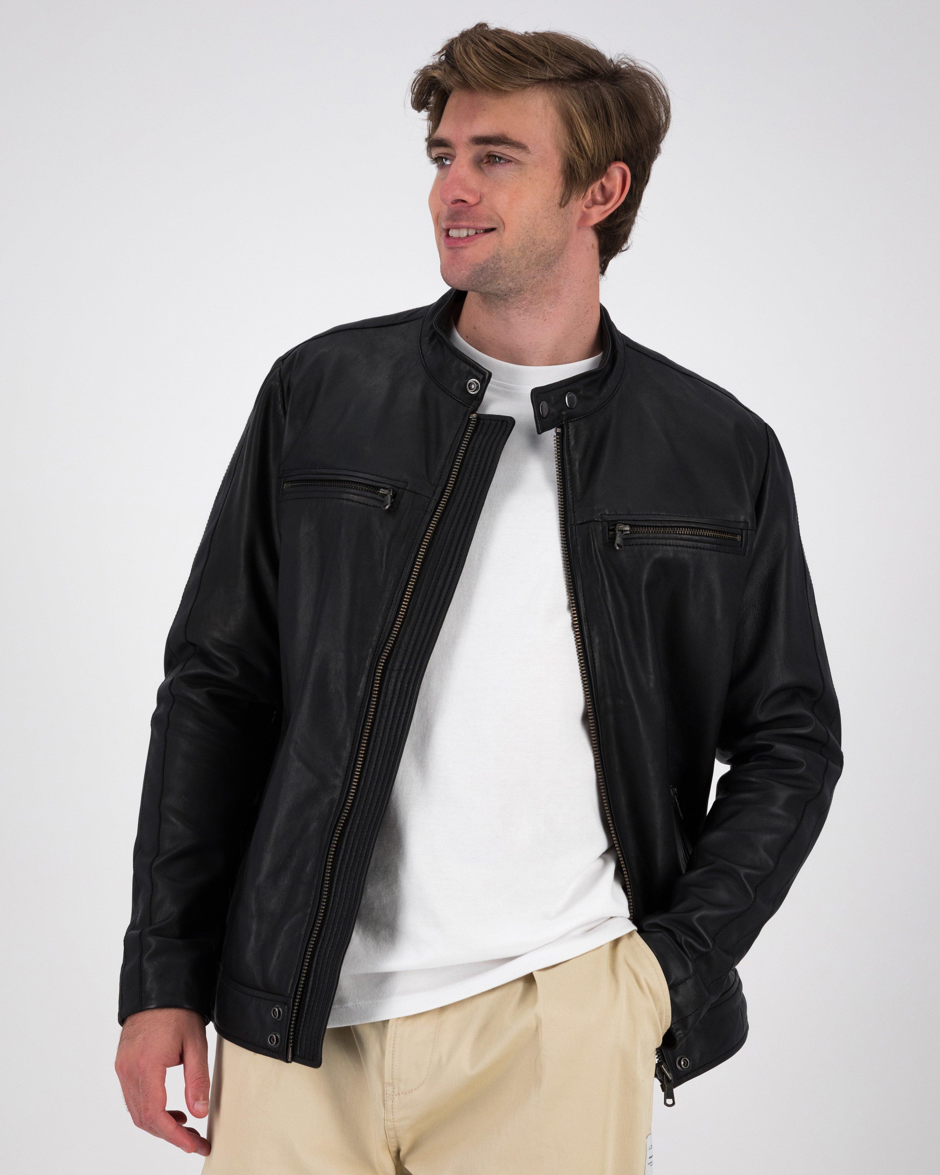 Men’s Noah Leather Jacket -  Black