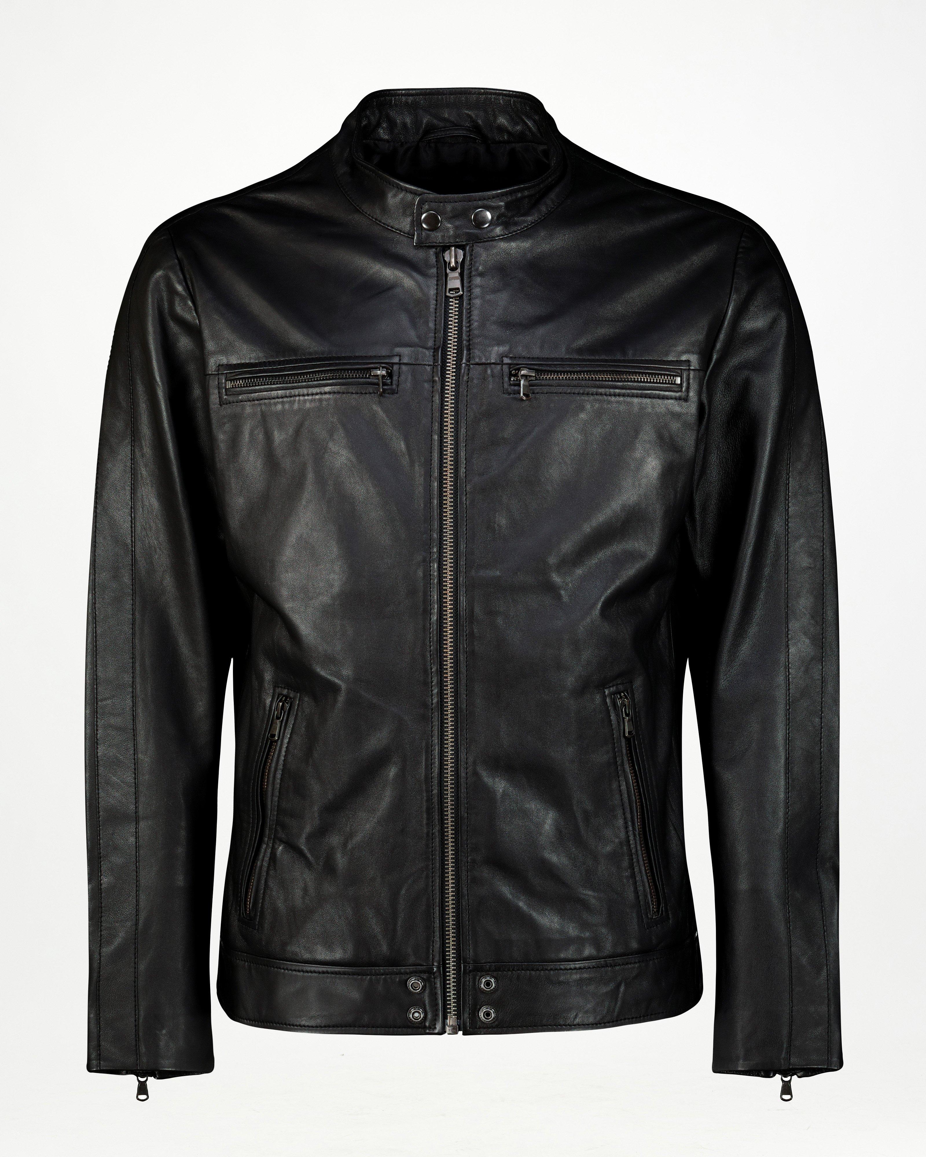 Men’s Noah Leather Jacket -  Black