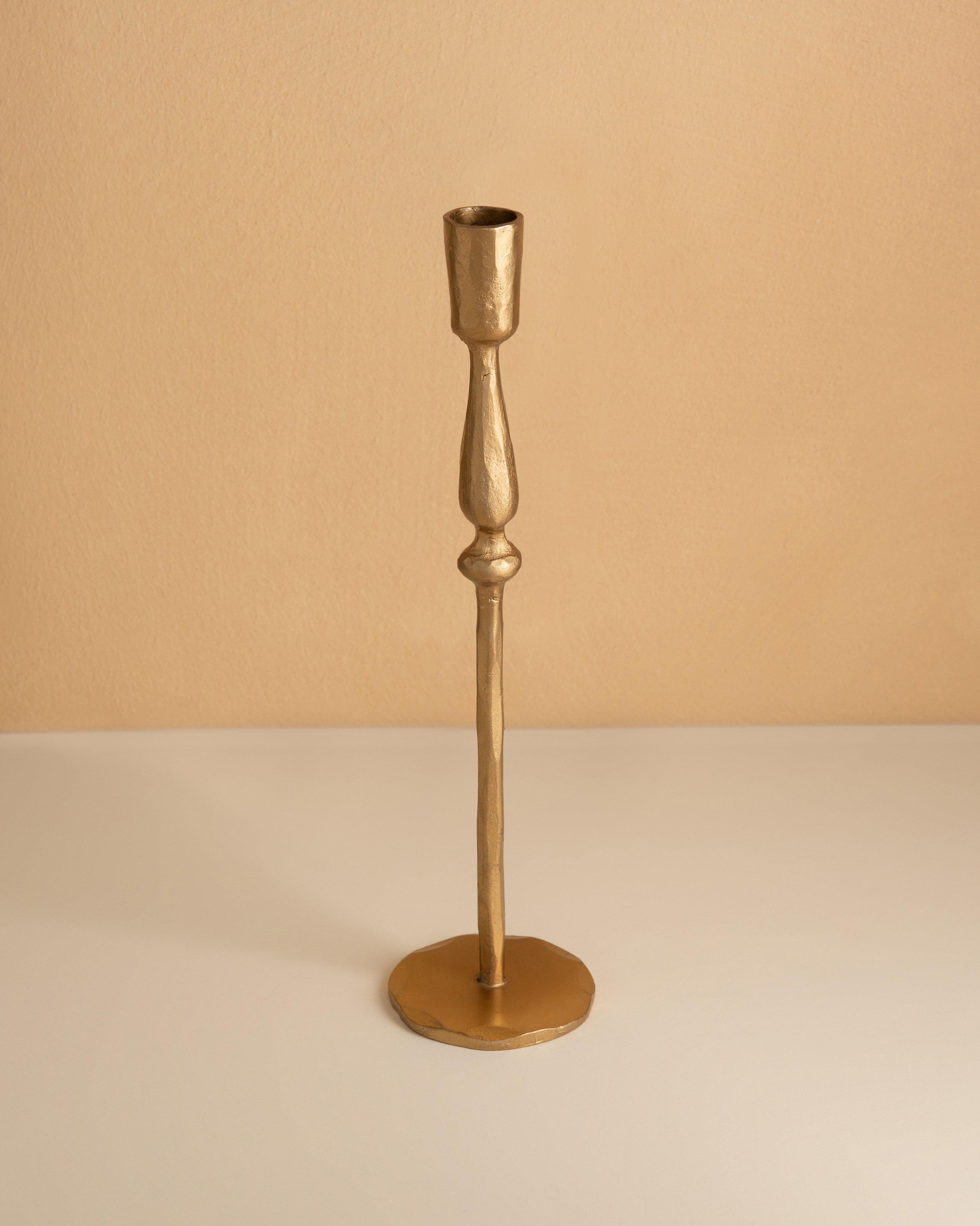 Solid Brass Candle Stand -  Gold