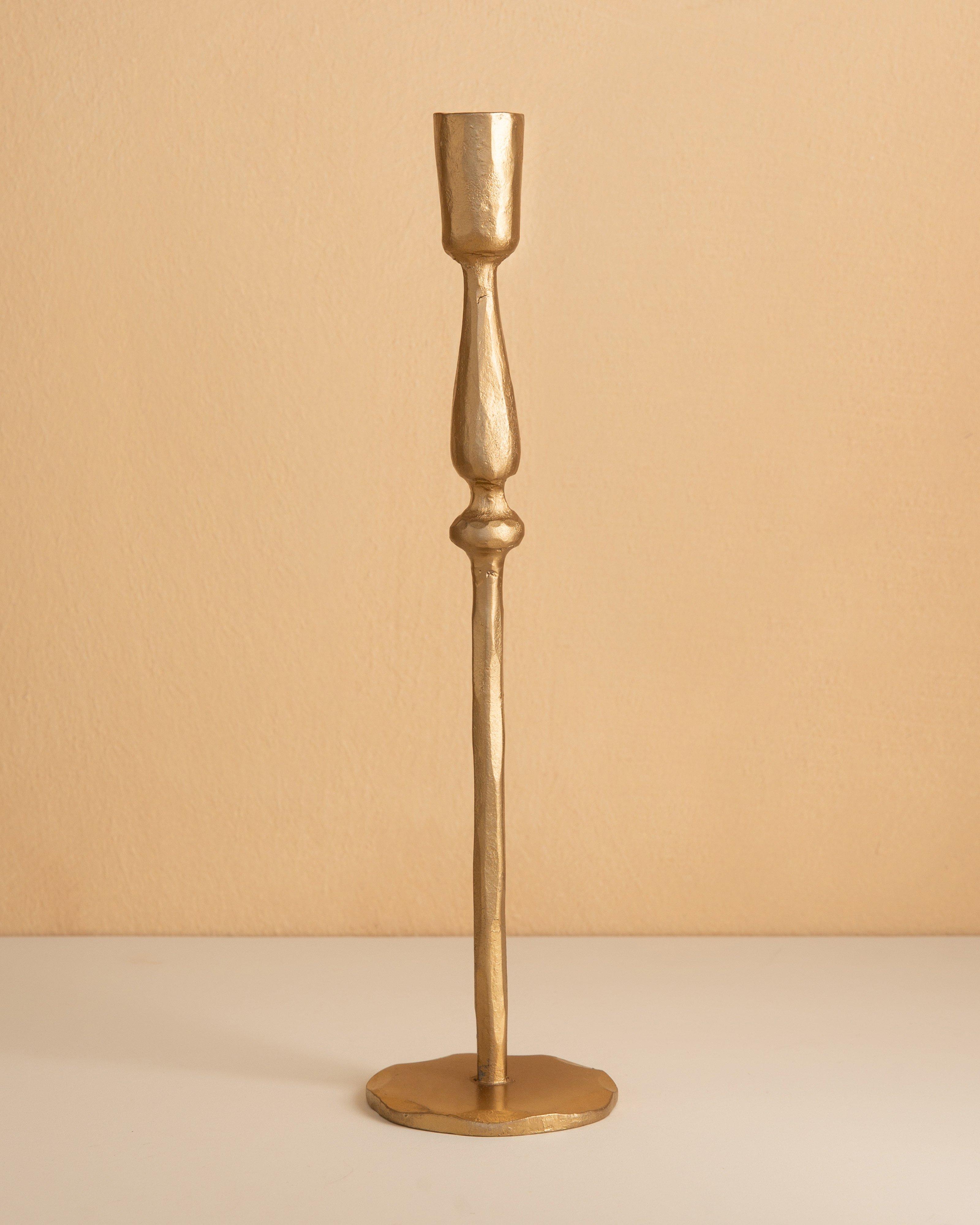 Solid Brass Candle Stand -  Gold