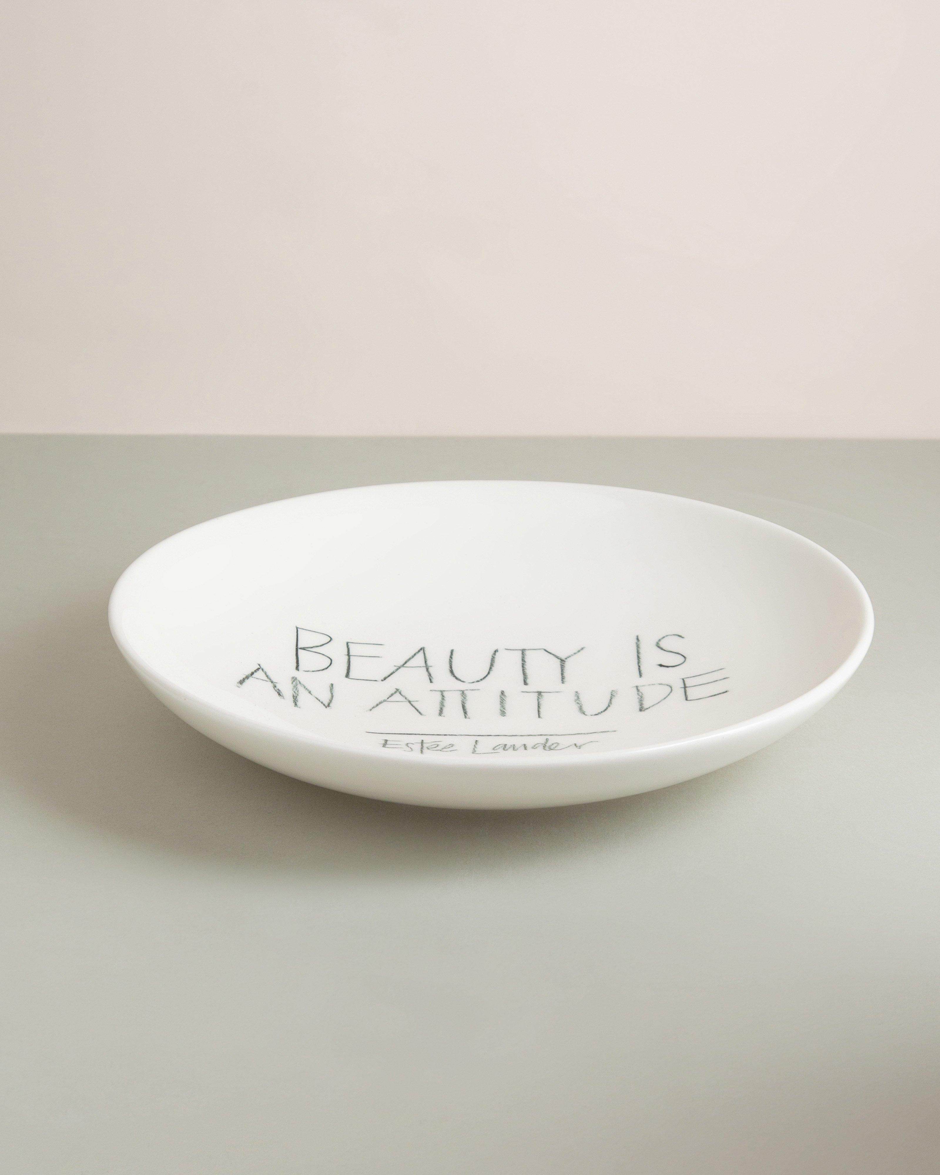 The Detail Smith "Beauty Is An Attitude" Salad Bowl -  White