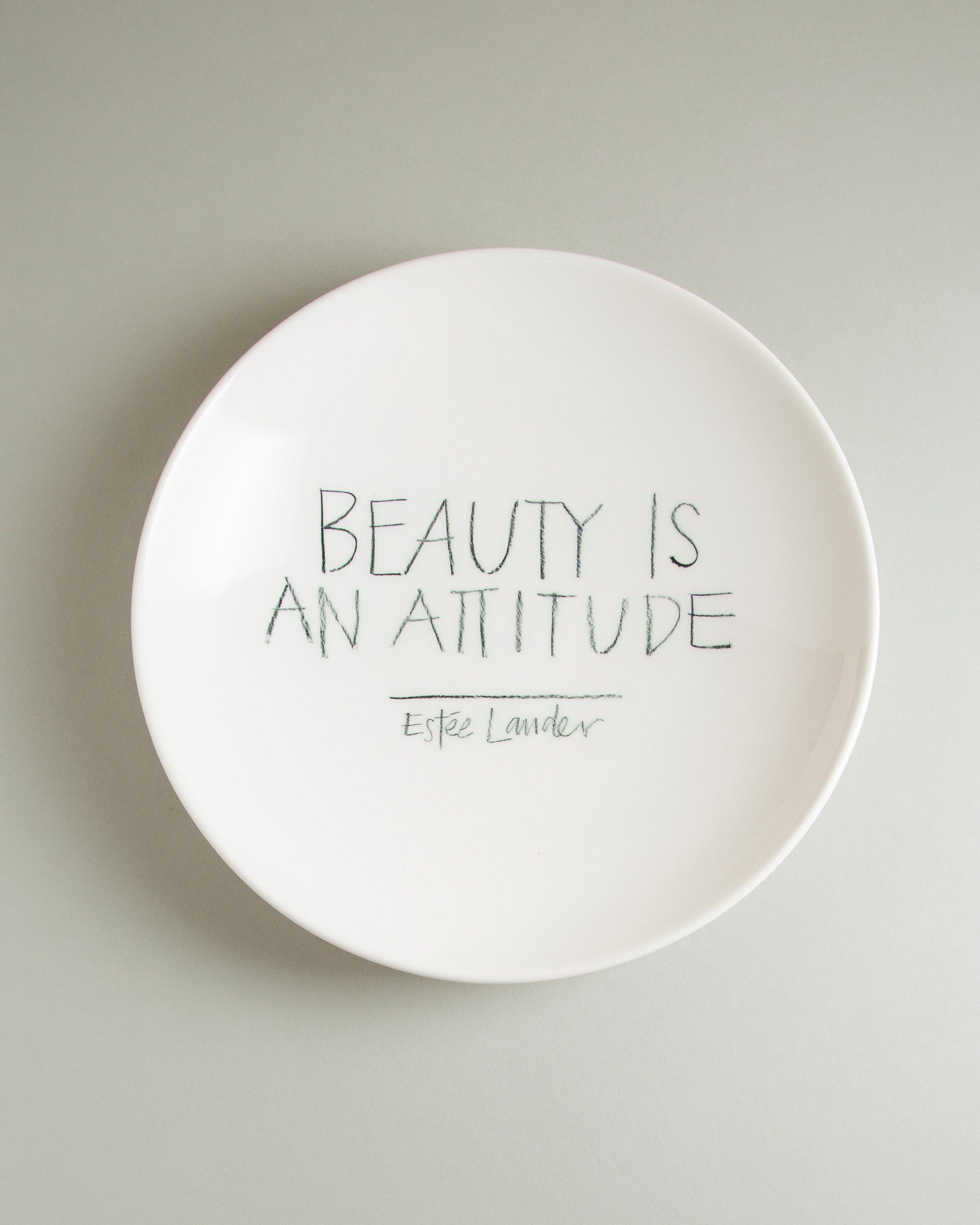 The Detail Smith "Beauty Is An Attitude" Salad Bowl -  White