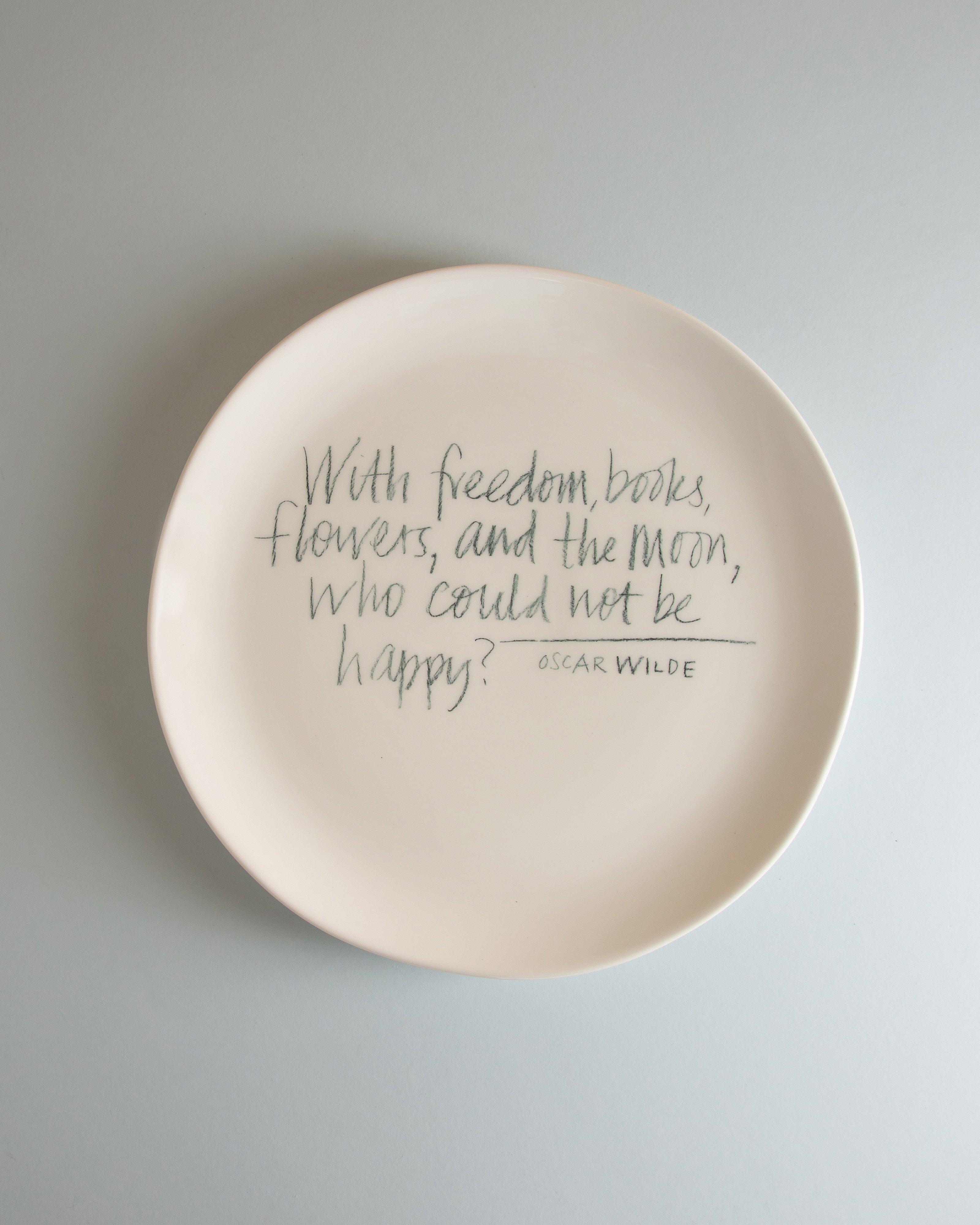 The Detailsmith "With Freedom" Medium Dinner Plate -  White