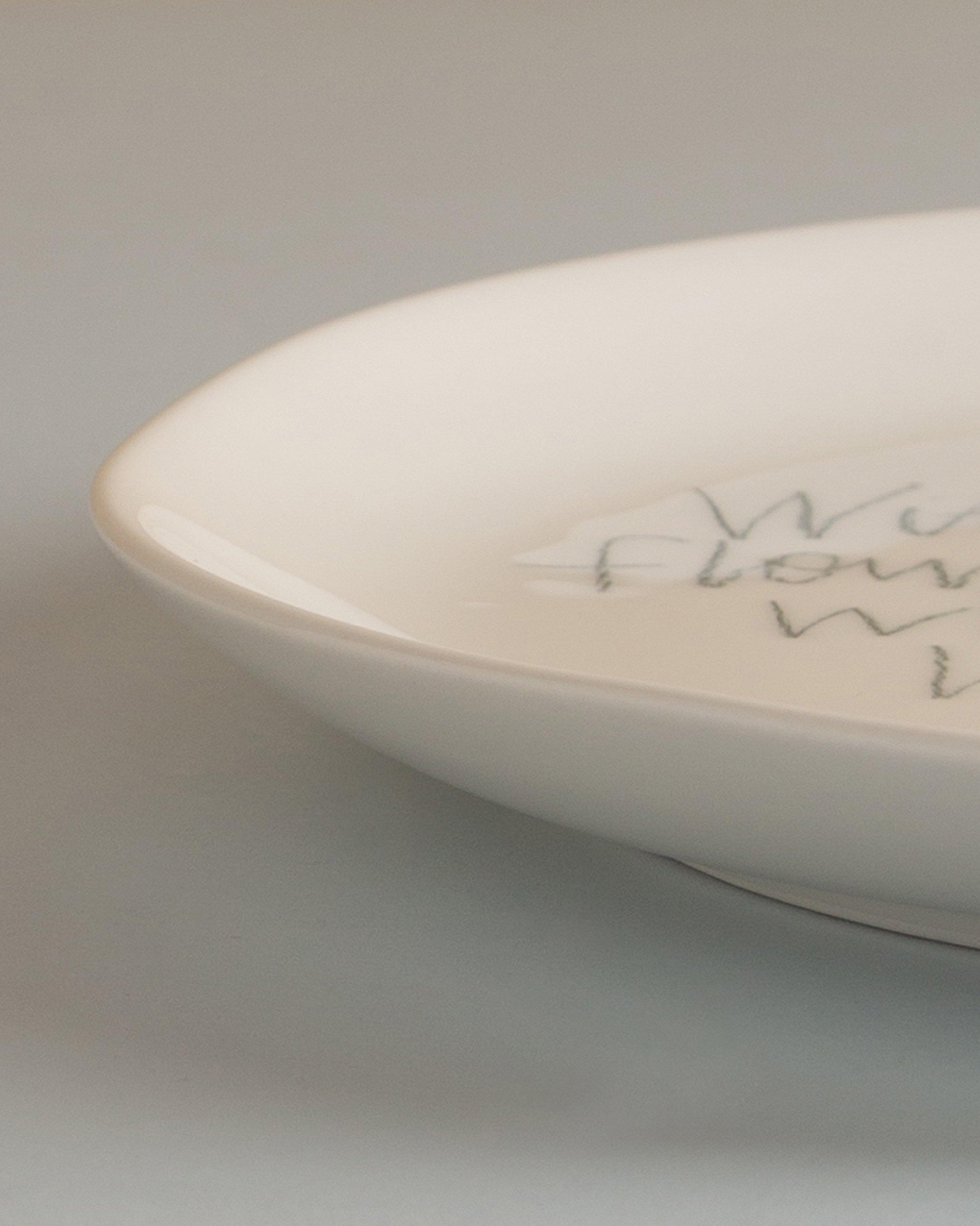 The Detailsmith "With Freedom" Medium Dinner Plate -  White