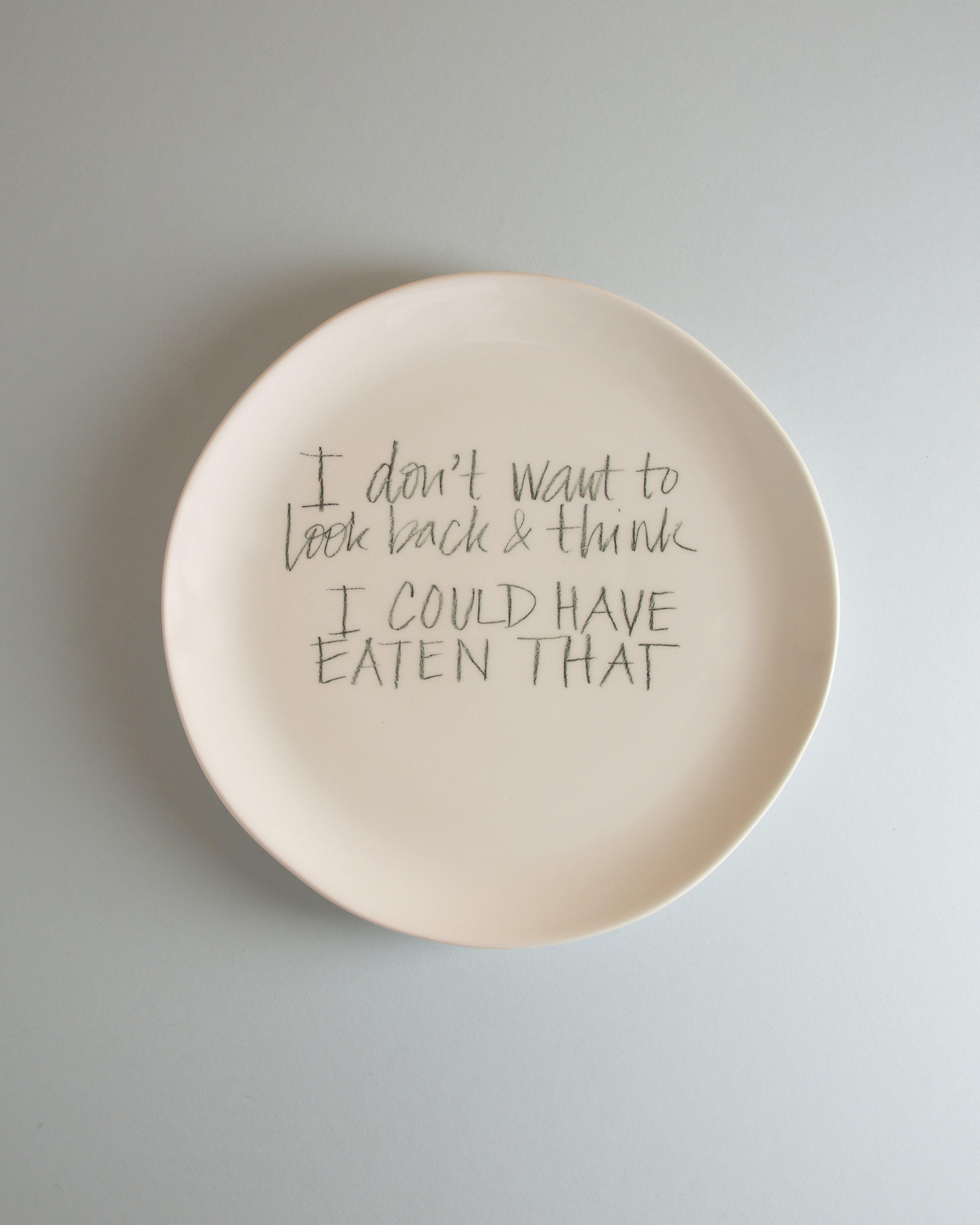 The Detailsmith "Look Back" Medium Dinner Plate -  White