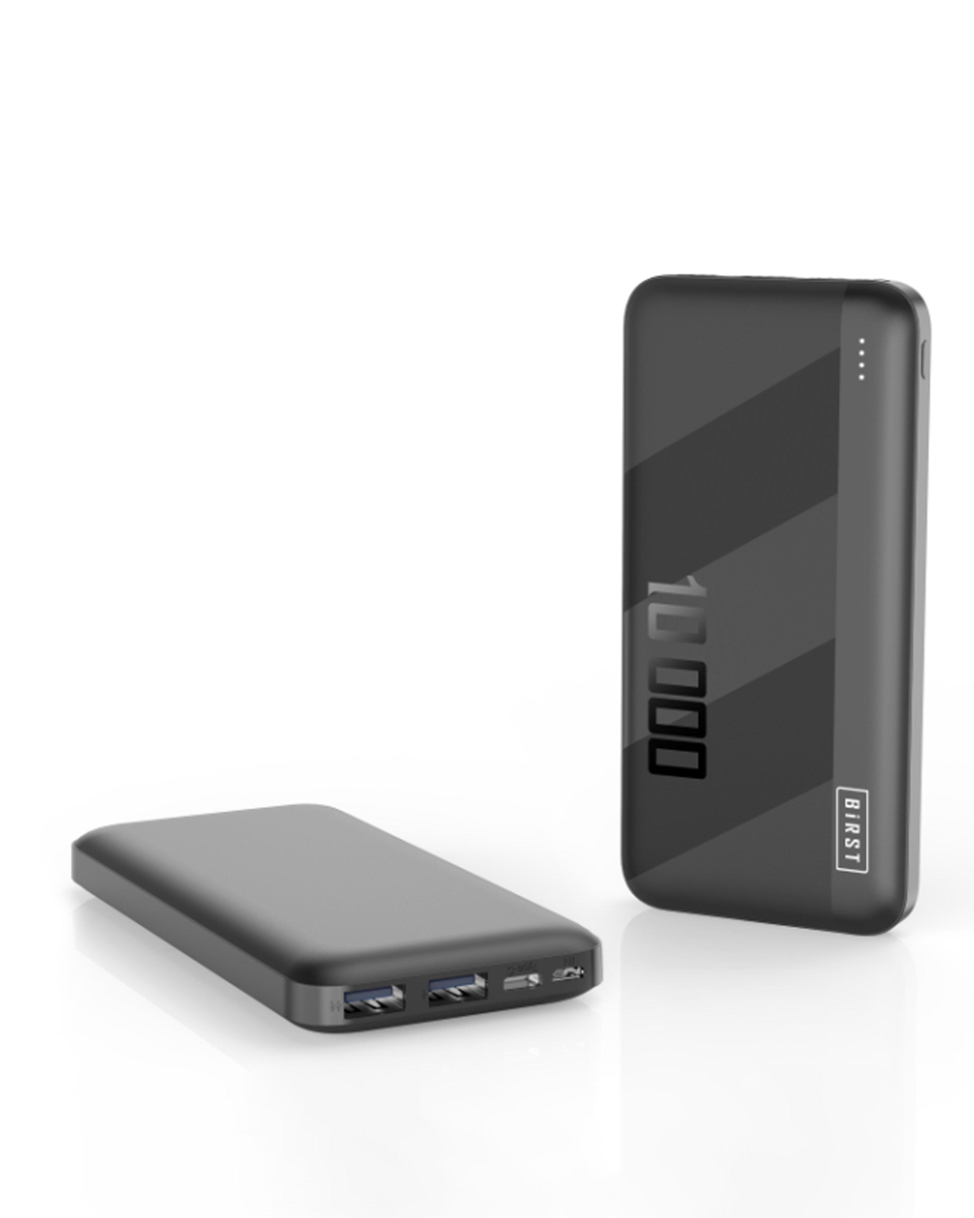 Birst 10 000mAh Power Bank + 3-in-1 Cable -  Black
