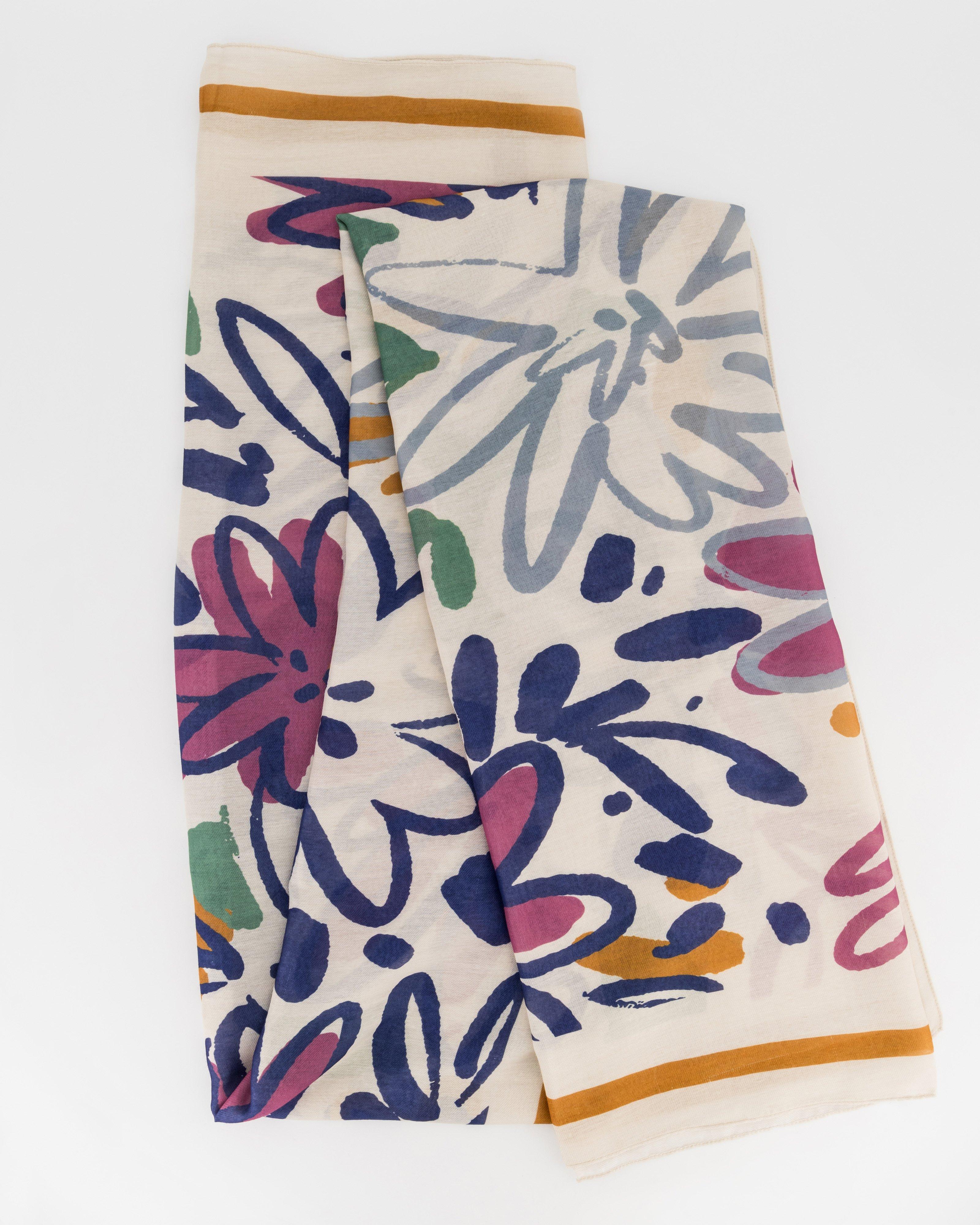 Women’s Zano Paintbrush Floral Print Scarf -  Plum