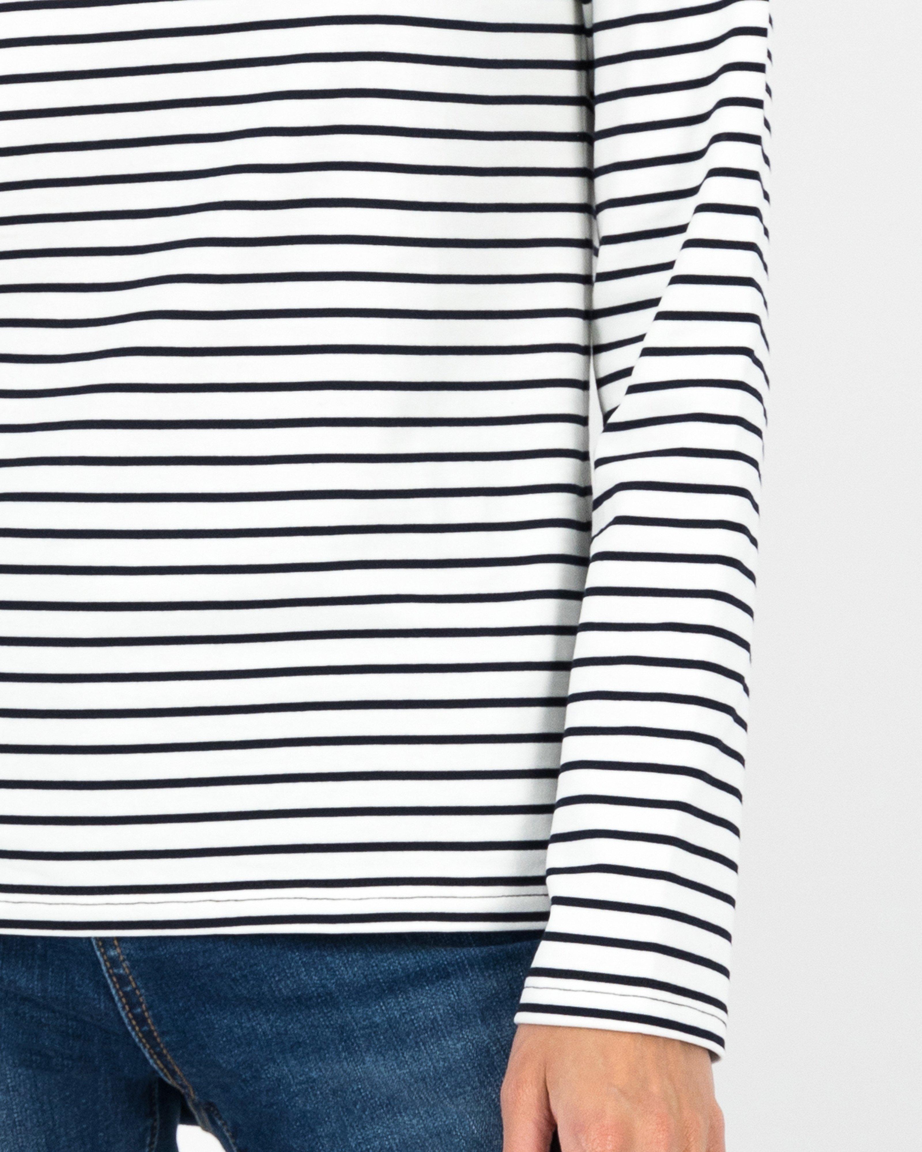 Erin Stripe Long Sleeve Tee -  Black