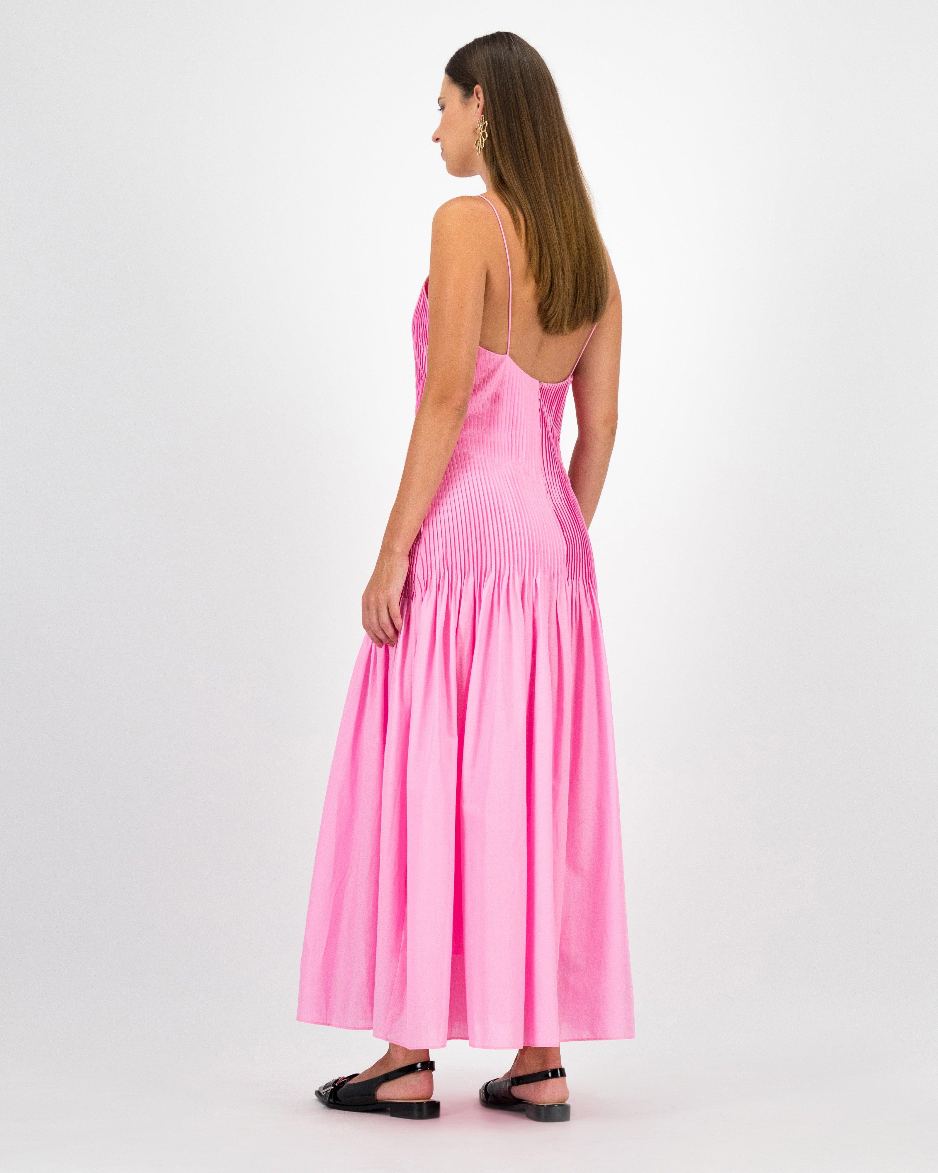 Ella Pleated Maxi Dress -  Pink
