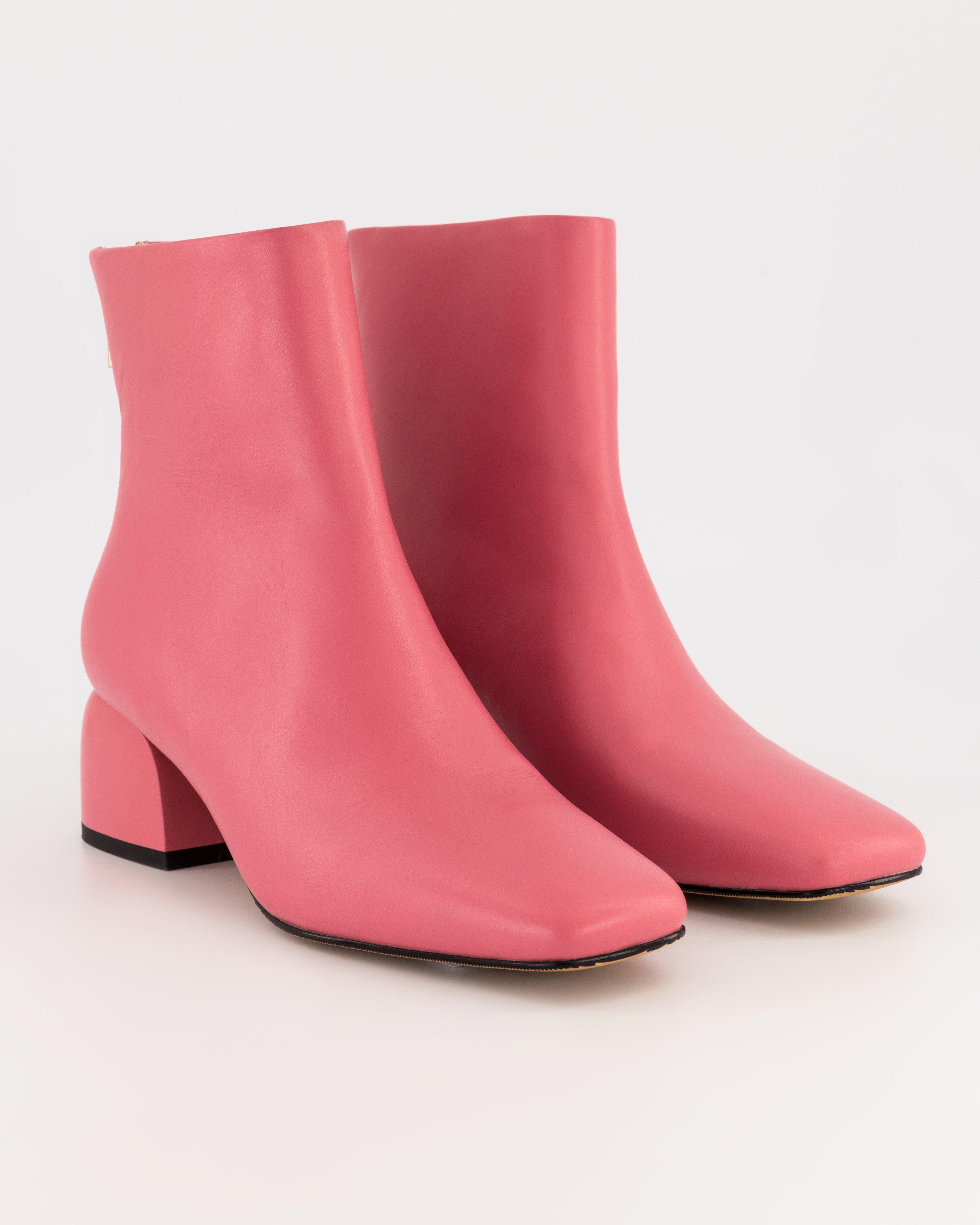 Sarah Interest Heeled Boot -  Pink