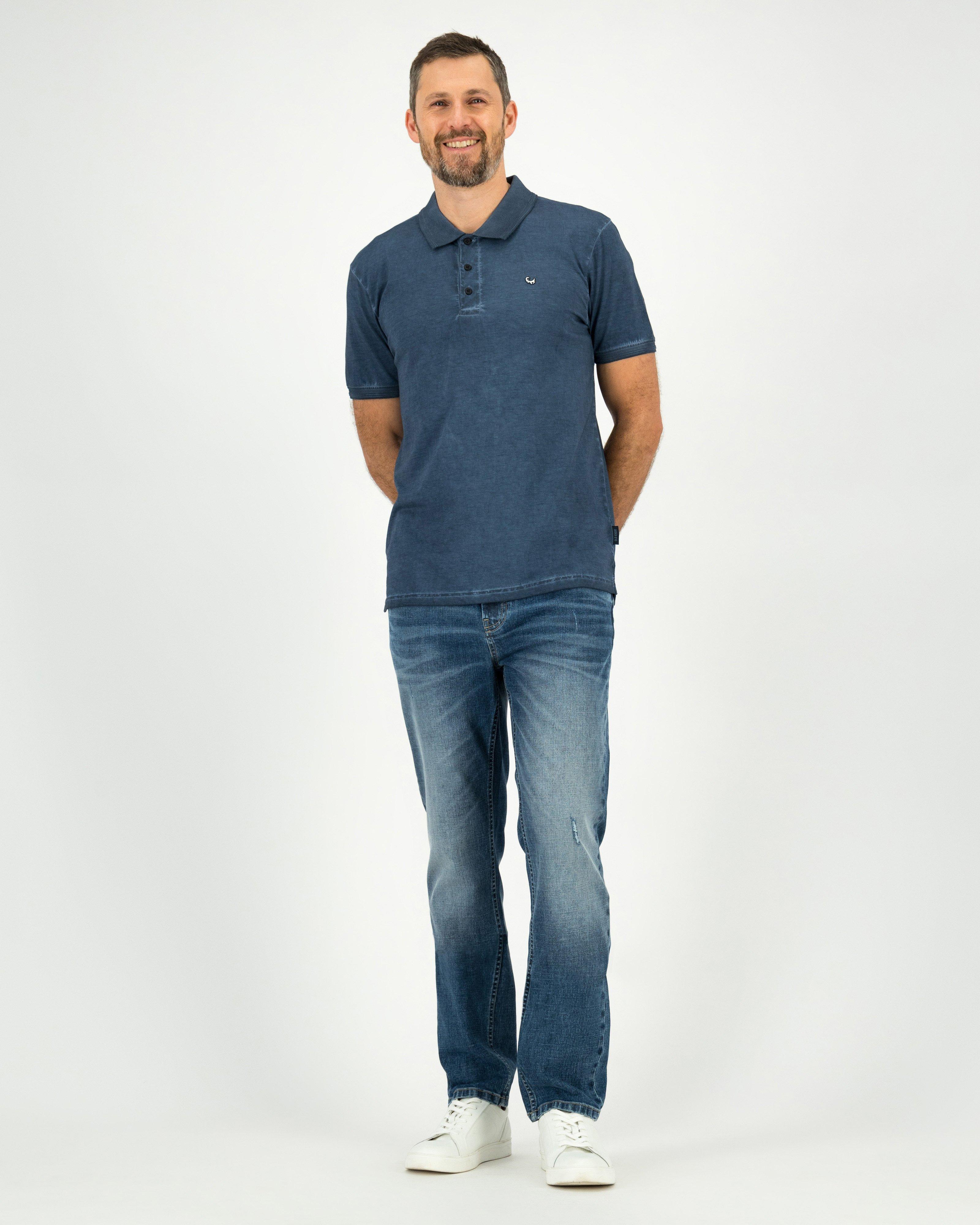 Old Khaki Men’s Rio Pigment Cotton Golfer -  Indigo