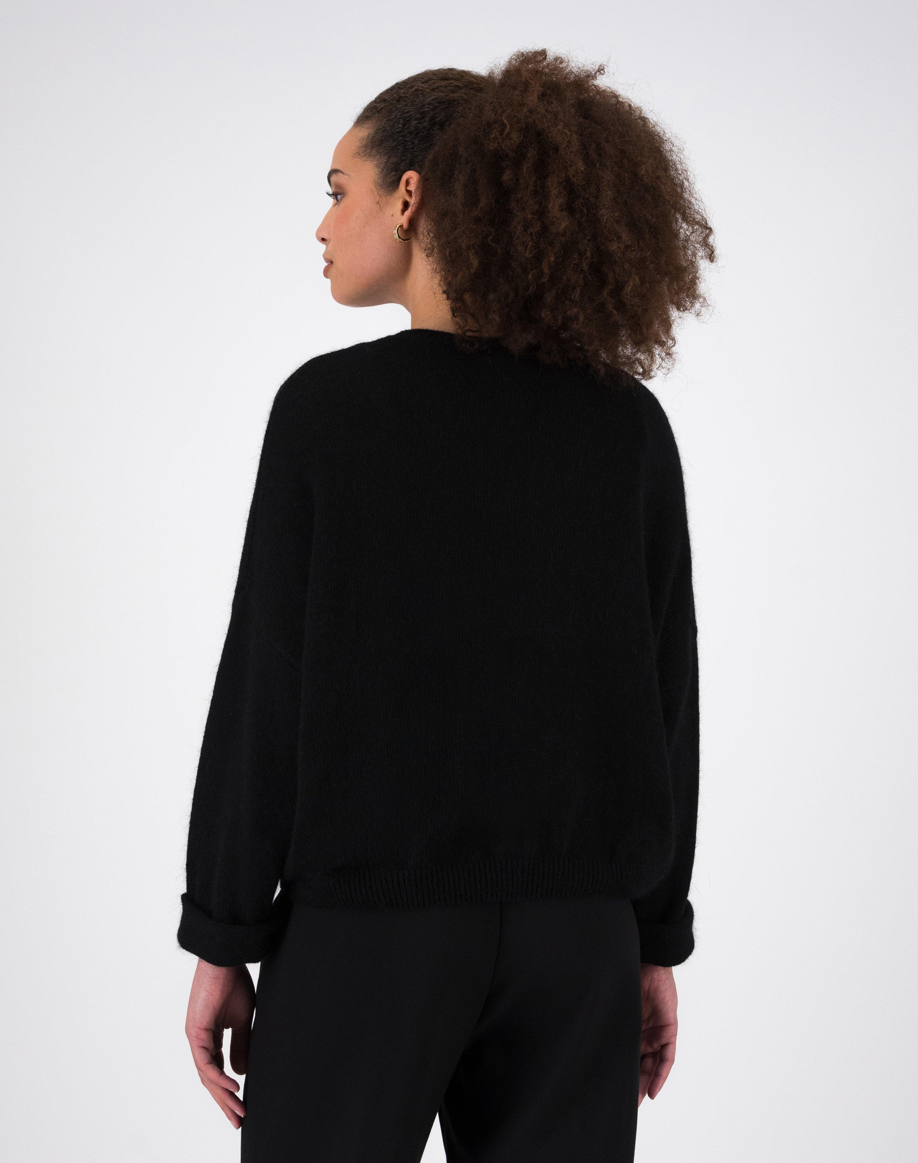 Carri Relaxed Knitwear Popover -  Black